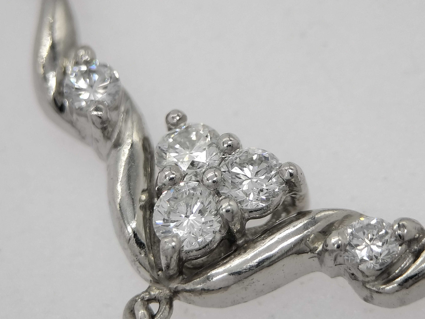 AX 0.35ct D 0.15ct PT900/850 3.9g Necklace