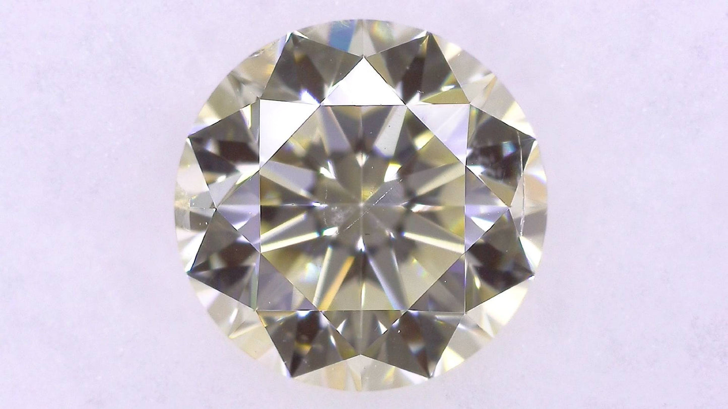 1.007ct UNDER N)VERY LIGHT YELLOW SI-2 GOOD/GD/VG MEDIUM BLUE NATURAL 6.30-6.34X4.03mm Loose Diamond
