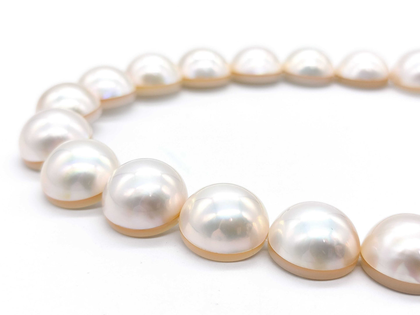 TASAKI Mabe Pearl Necklace, Approx. 13.5mm Diameter, Sterling Silver, 59.4g