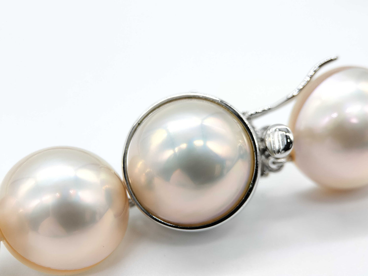 TASAKI Mabe Pearl Necklace, Approx. 13.5mm Diameter, Sterling Silver, 59.4g
