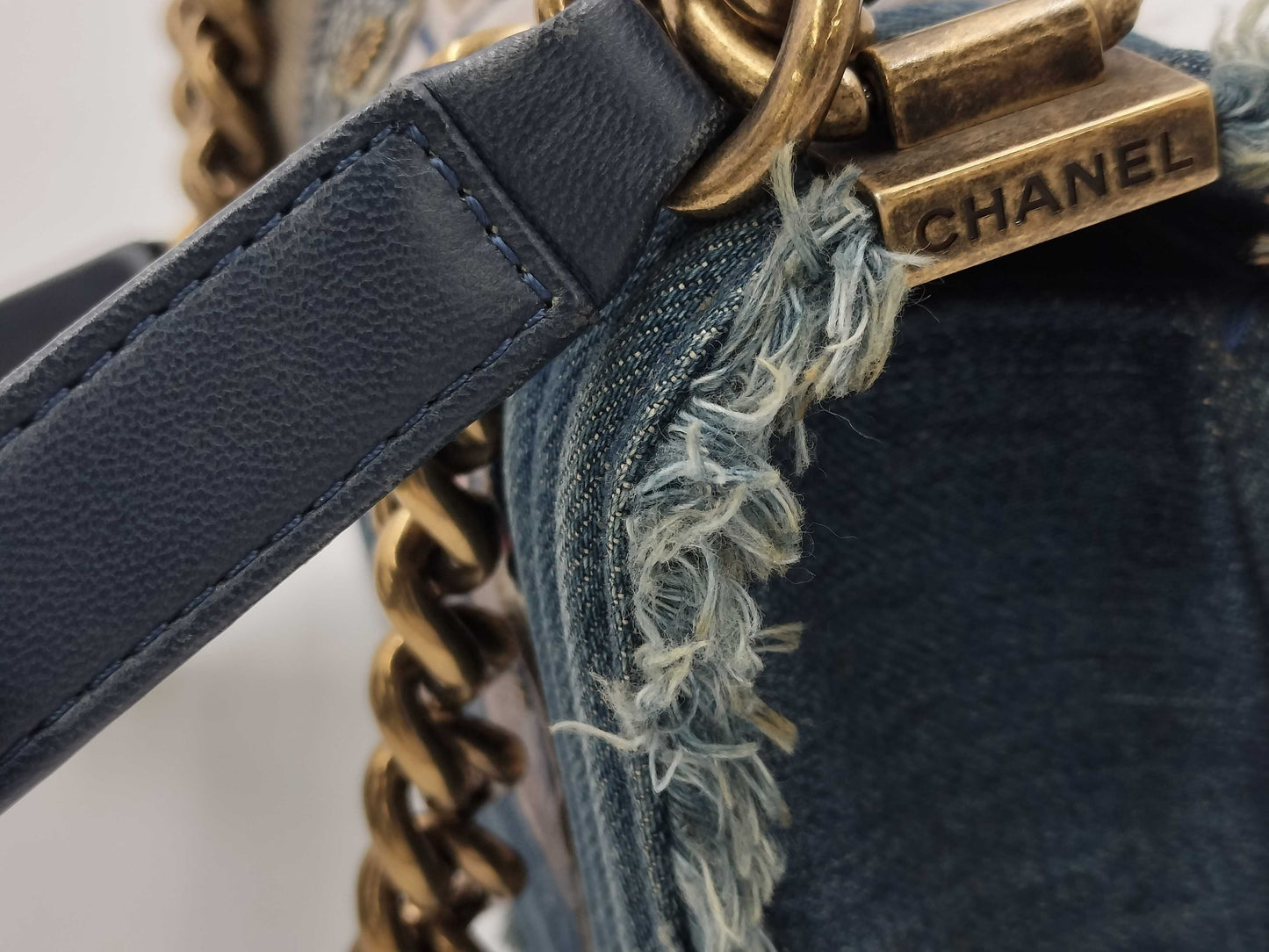 CHANEL Boy Chanel 20 Denim Chain Shoulder Bag Shoulder Bag