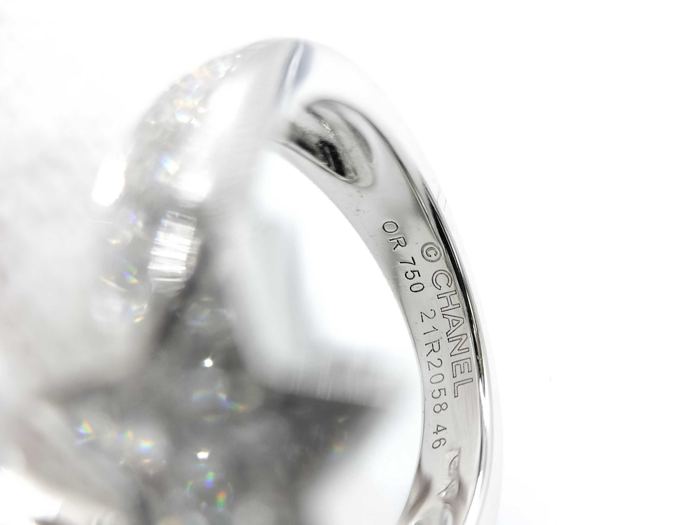 CHANEL Comet #46 Diamond Ring, White Gold, OR750, 6.8g