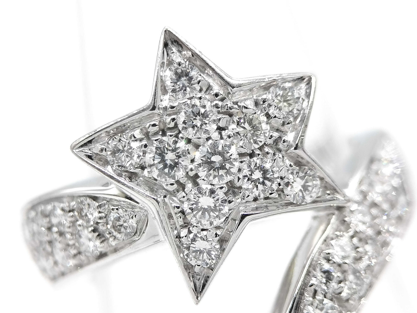 CHANEL Comet #46 Diamond Ring, White Gold, OR750, 6.8g