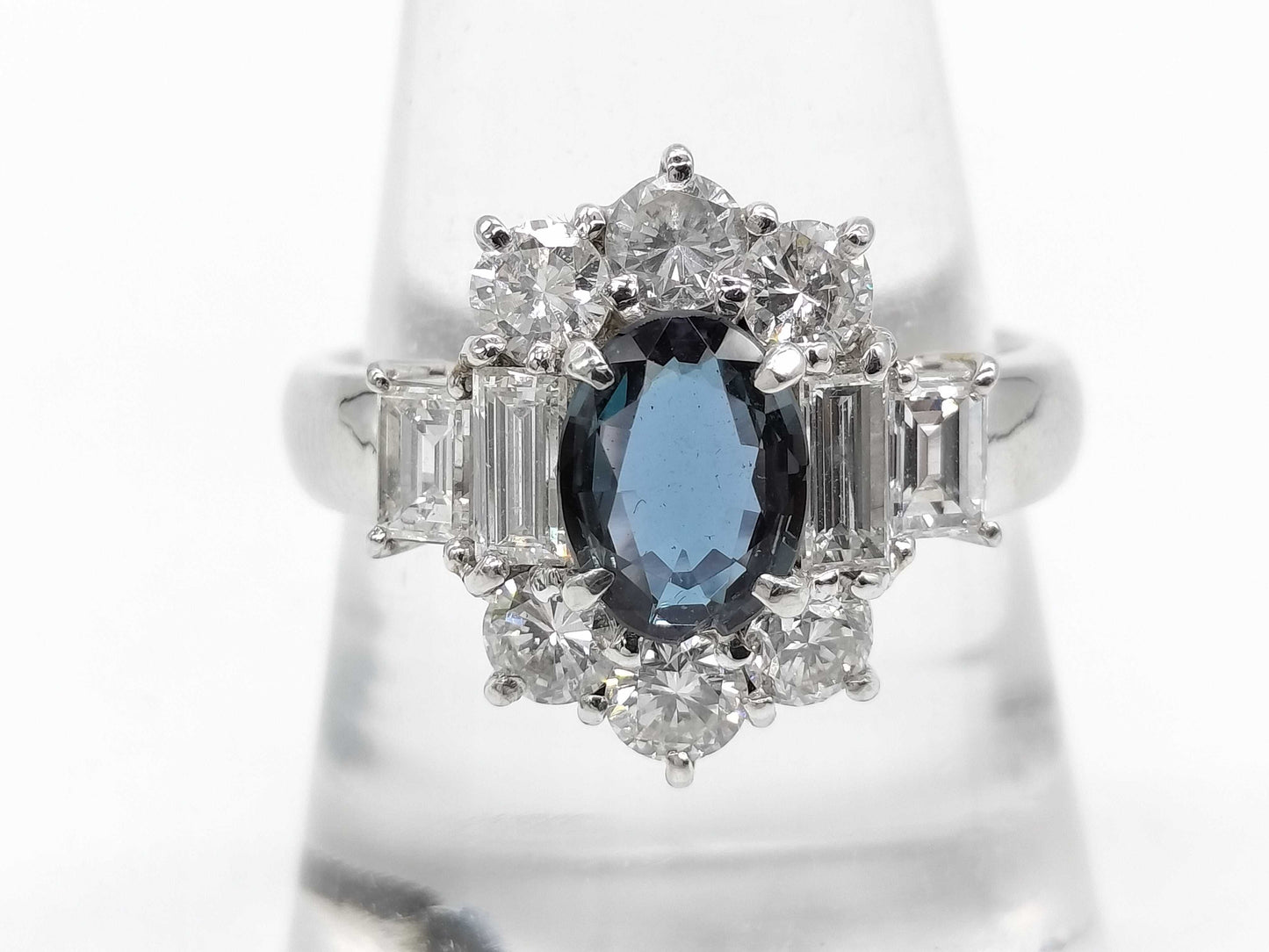 AX 0.88ct D 1.68ct Pt900 8.5g Ring