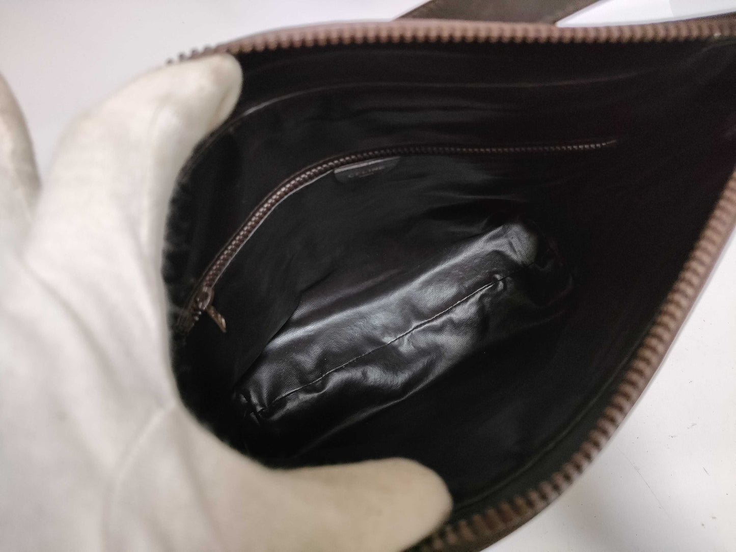 CELINE Leather Shoulder Bag Brown Shoulder Bag