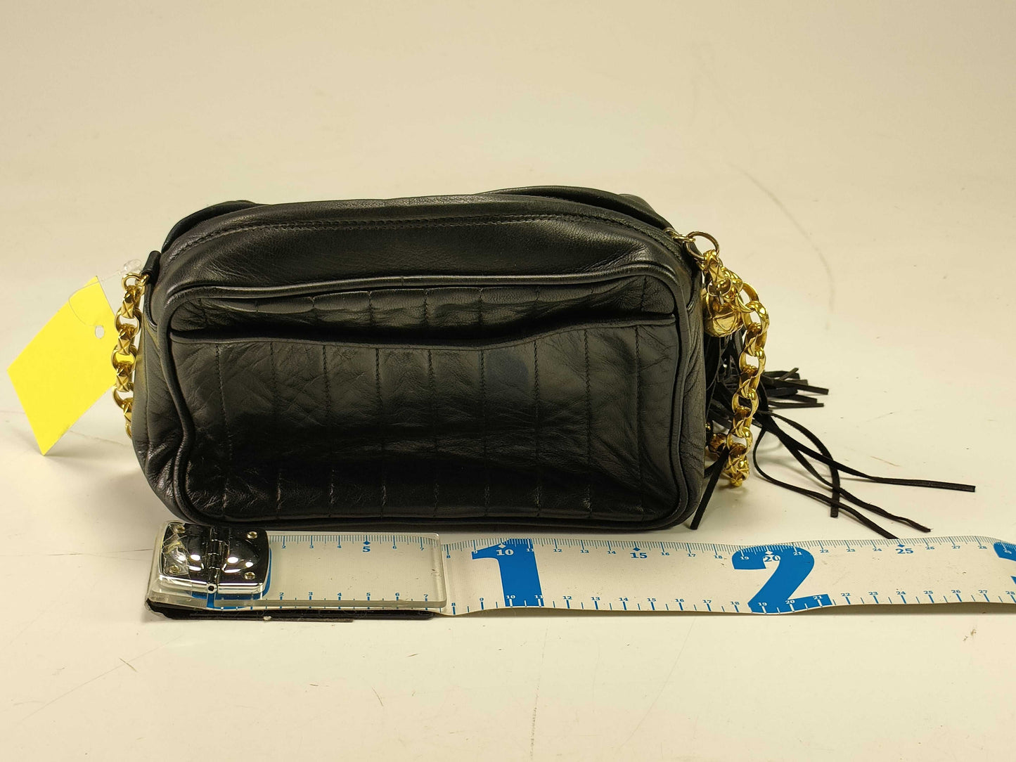 CHANEL Lambskin Tassel Chain Shoulder Bag, Vertical Stitch, No. 2