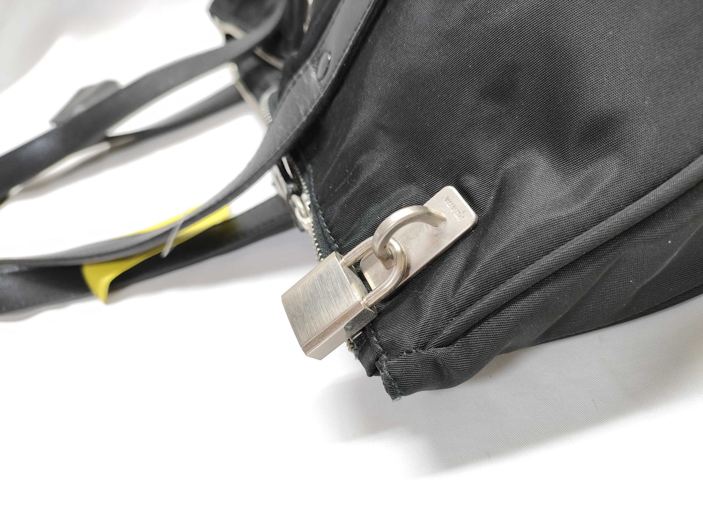 PRADA nylon and leather tote bag