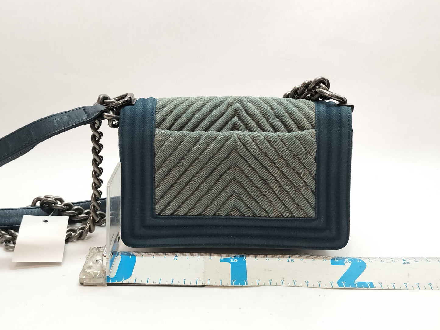 CHANEL Boy Chanel Chevron Denim Shoulder Bag 20862150