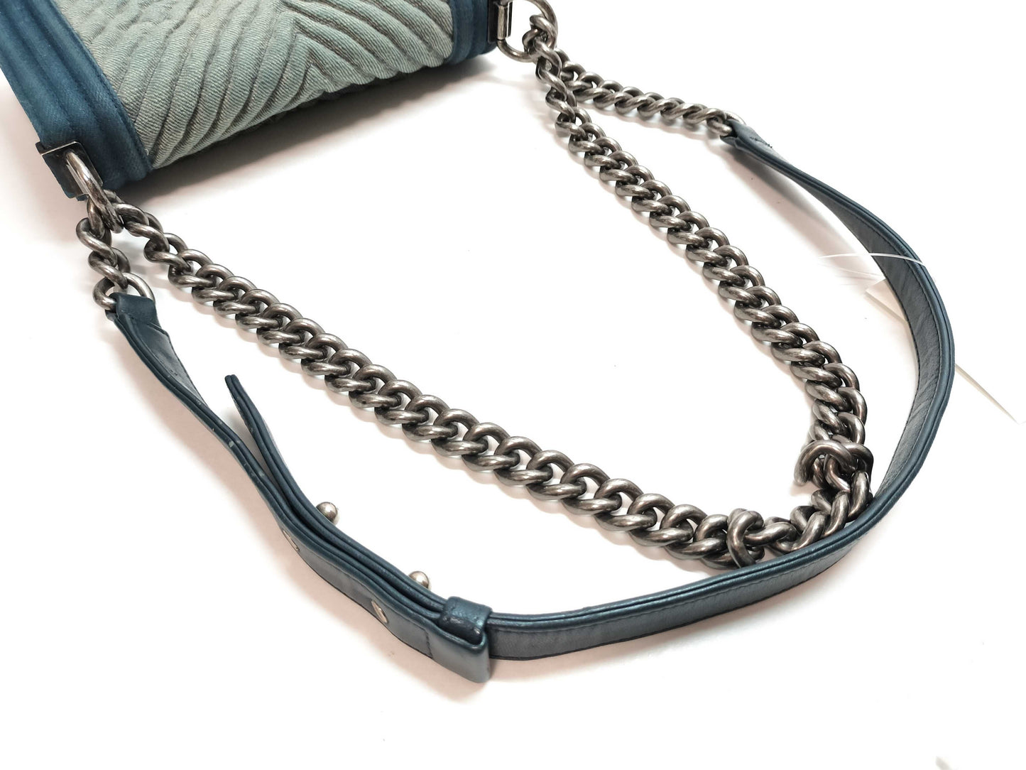 CHANEL Boy Chanel Chevron Denim Shoulder Bag 20862150