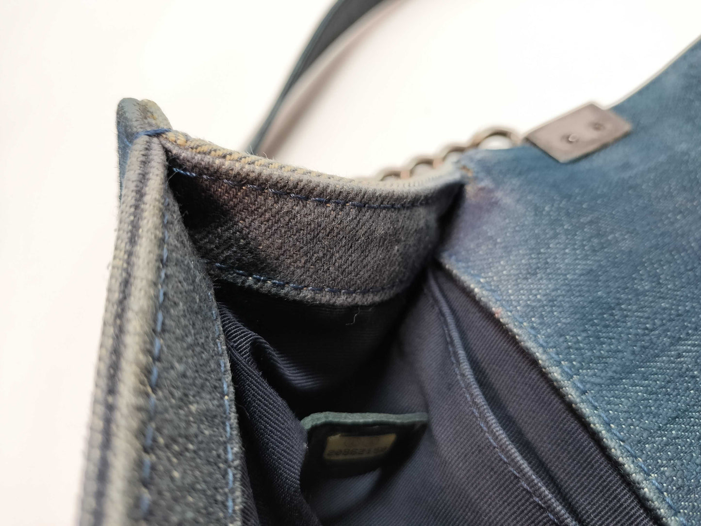 CHANEL Boy Chanel Chevron Denim Shoulder Bag 20862150