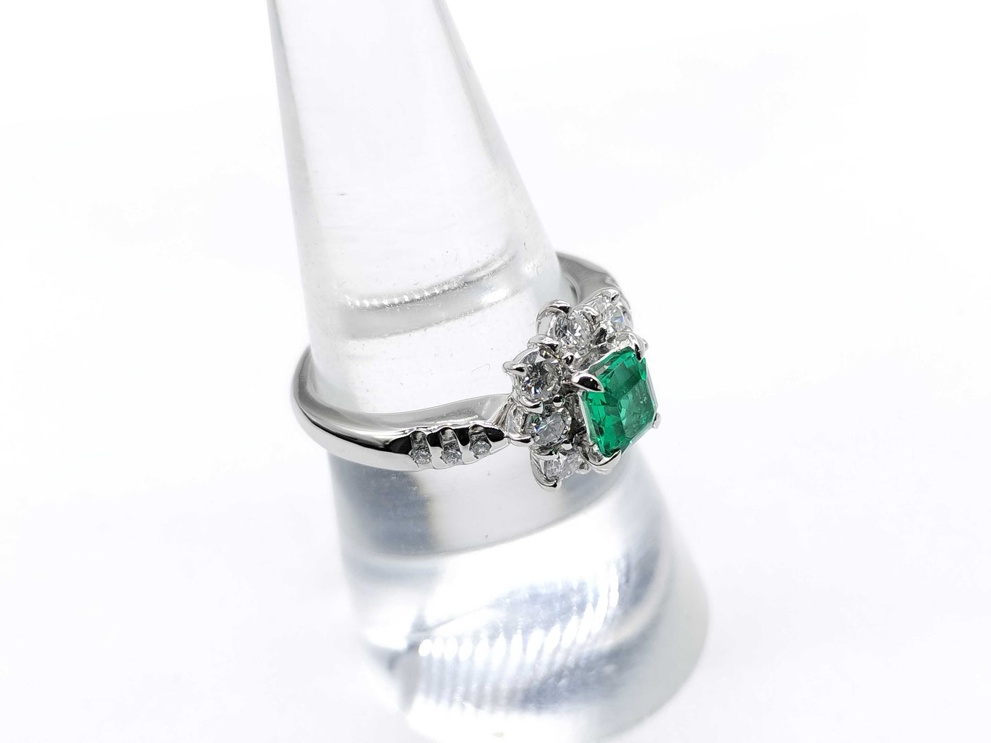 Non-Oil E0.62ct D0.8ct Pt900 7.3g Ring