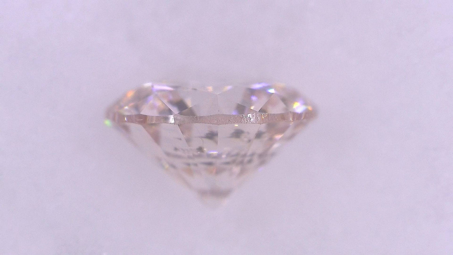 0.326ct FANCY LIGHT ORANGY PINK I-1 ****/GD/GD NONE NATURAL 4.39-4.45X2.65mm RD PL Analyzed Chromogenic Index Loose