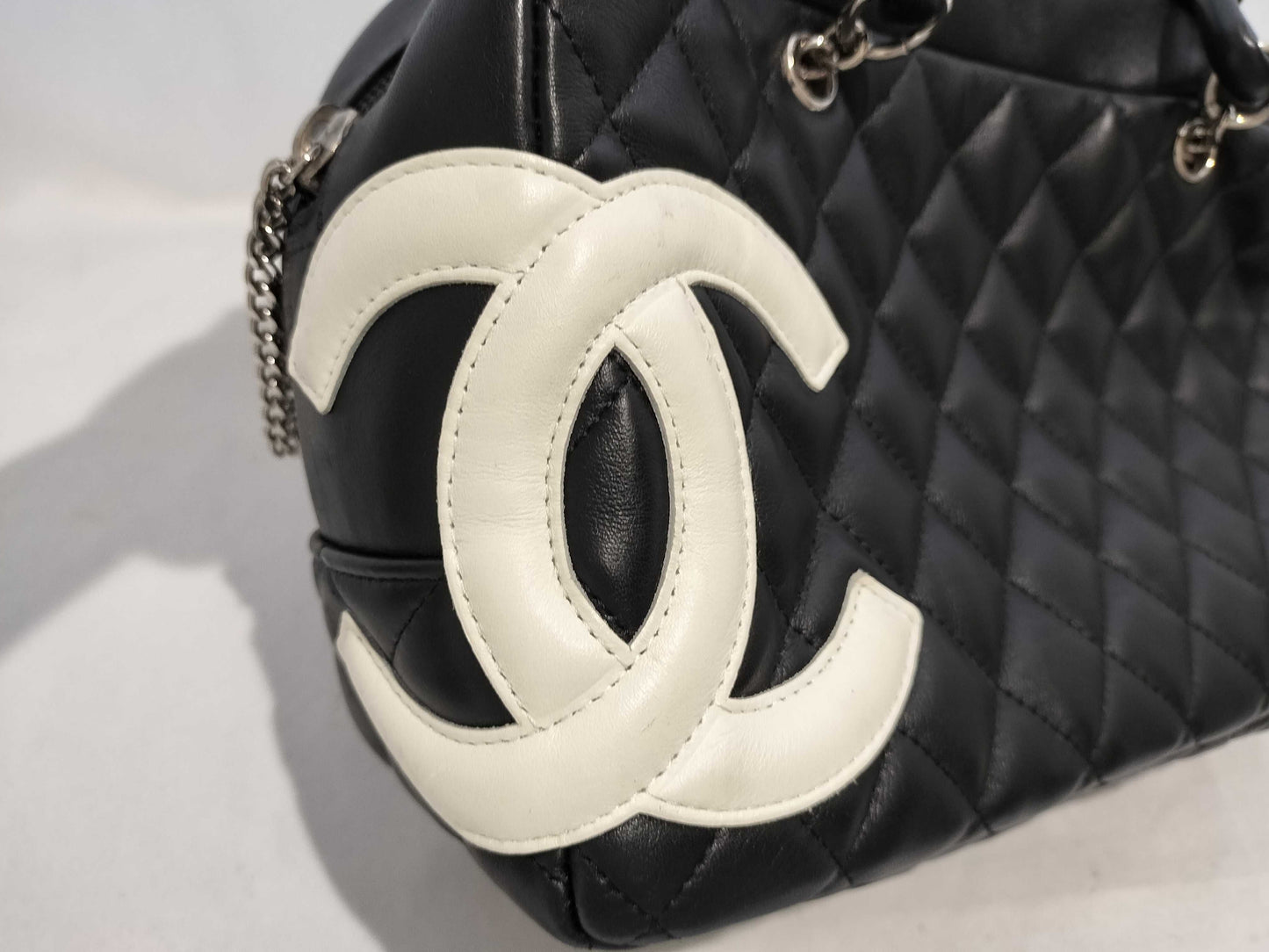 CHANEL Cambon Bowling Tote Black Handbag