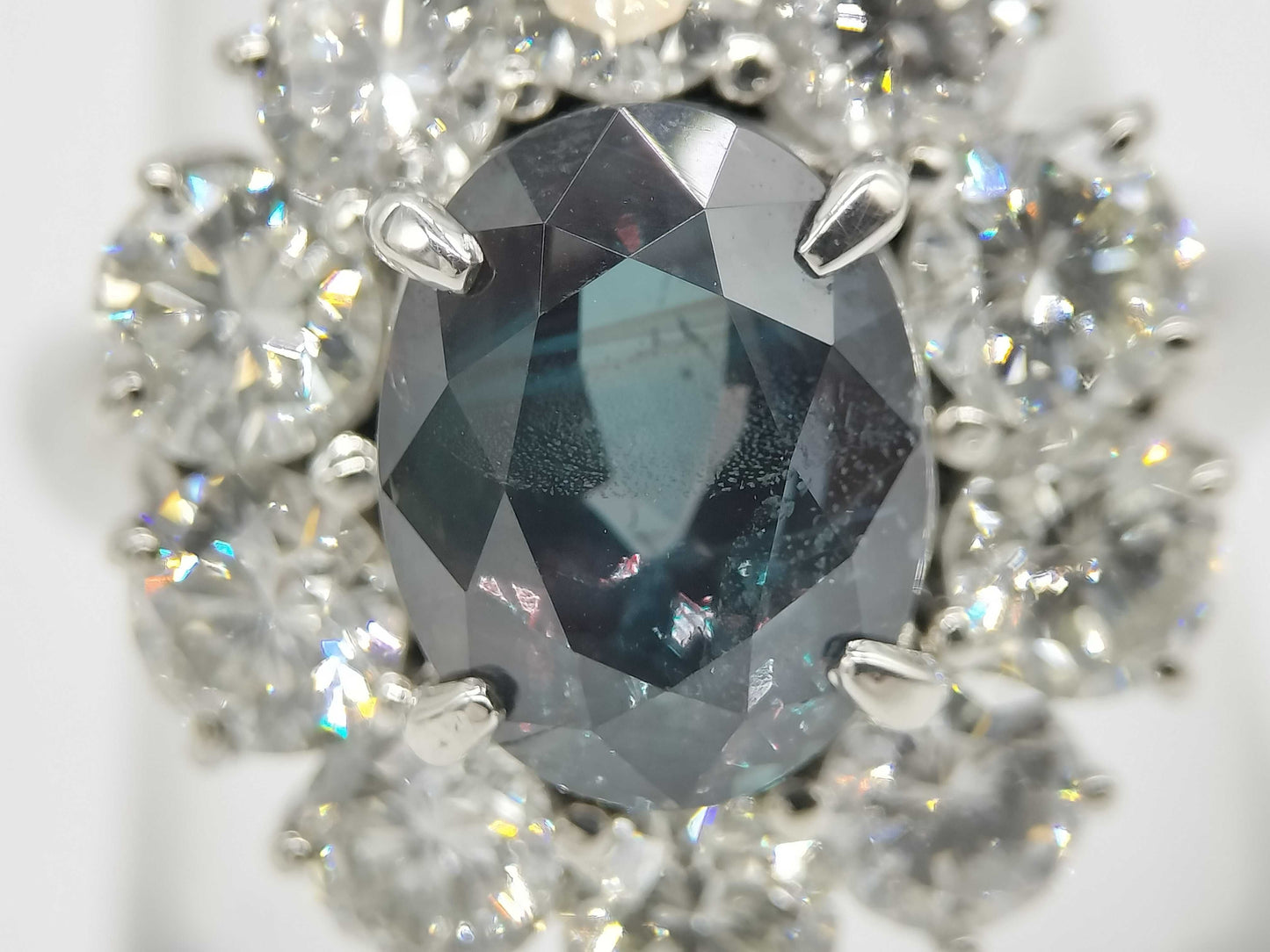 AX 3.84ct D 2.54ct Pt900 10.0g Ring