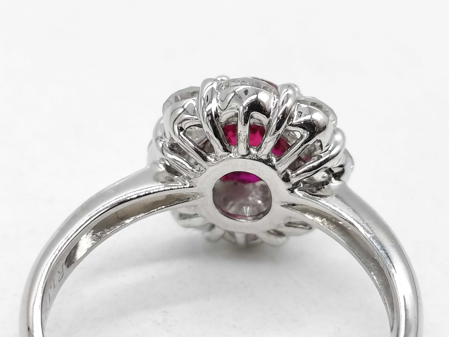 Pigeon Blood R1.12ct D1.03ct Pt900 5.4g Ring