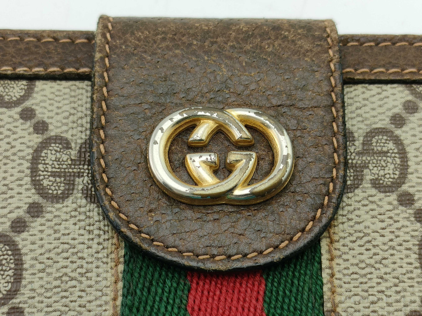 GUCCI Old Gucci Long Wallet Sherry Wallet