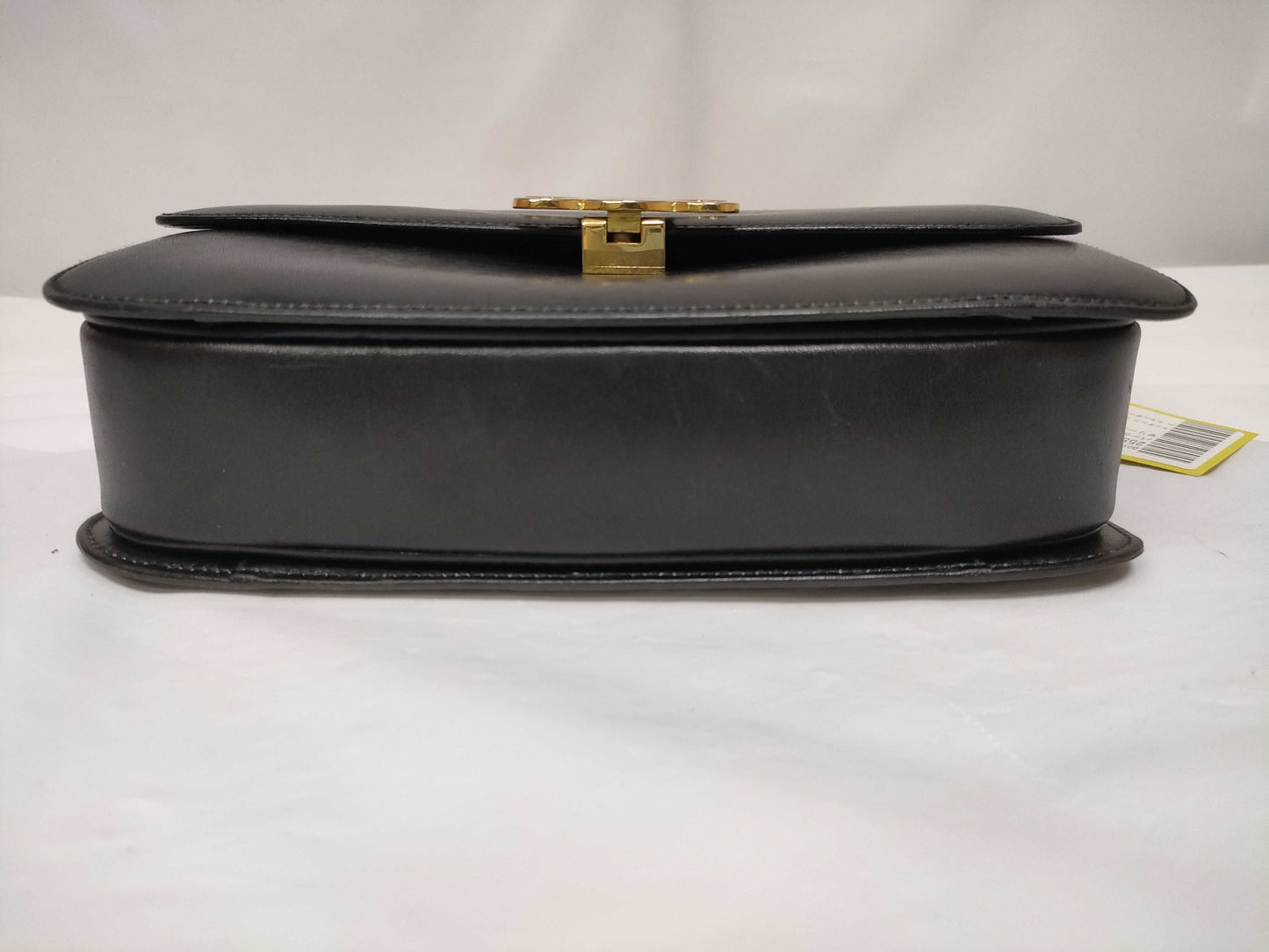 CELINE Triomphe Gold Hardware Leather Shoulder Bag Black Shoulder Bag
