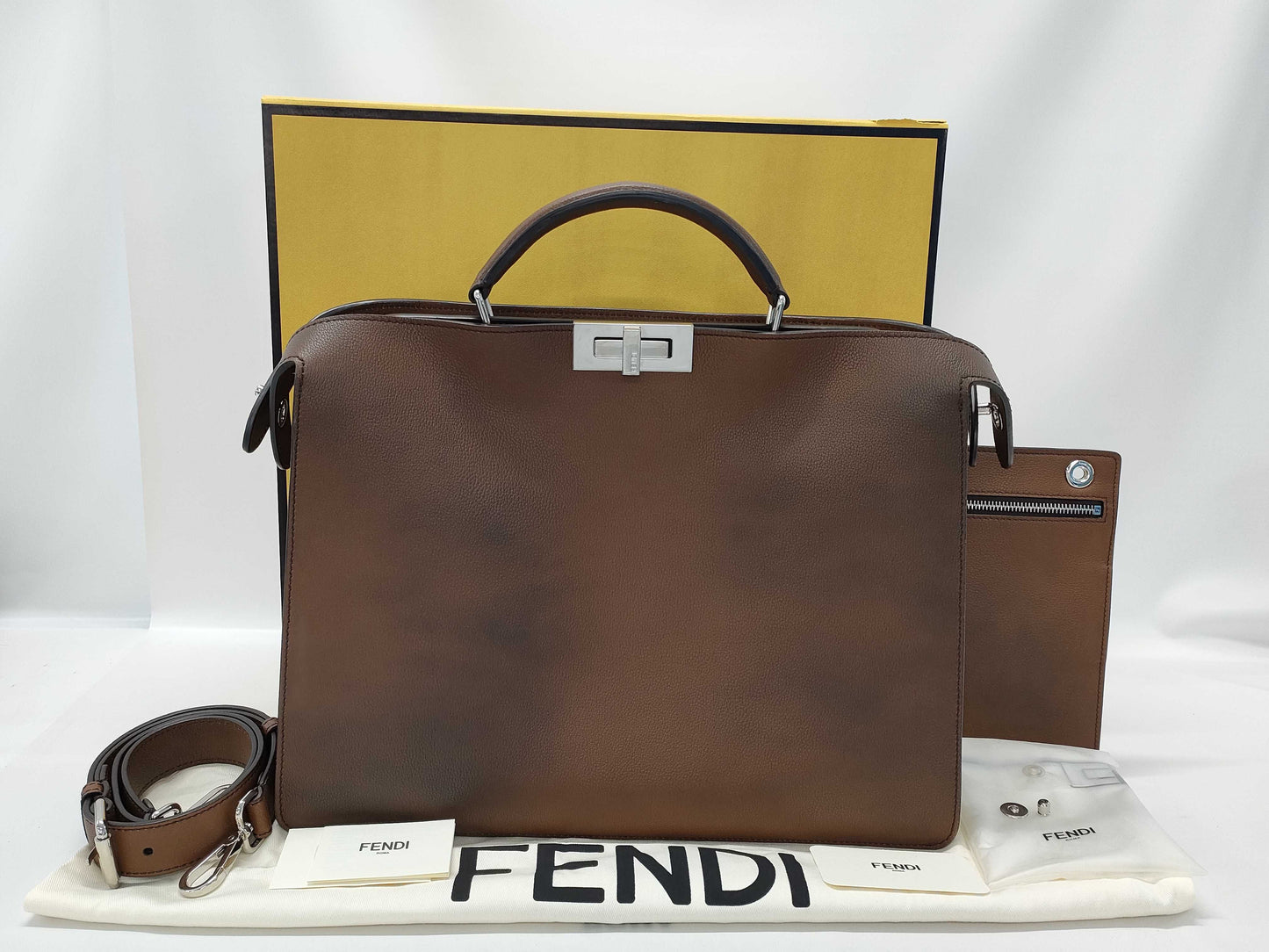 FENDI fashion show style large zipper business bag
