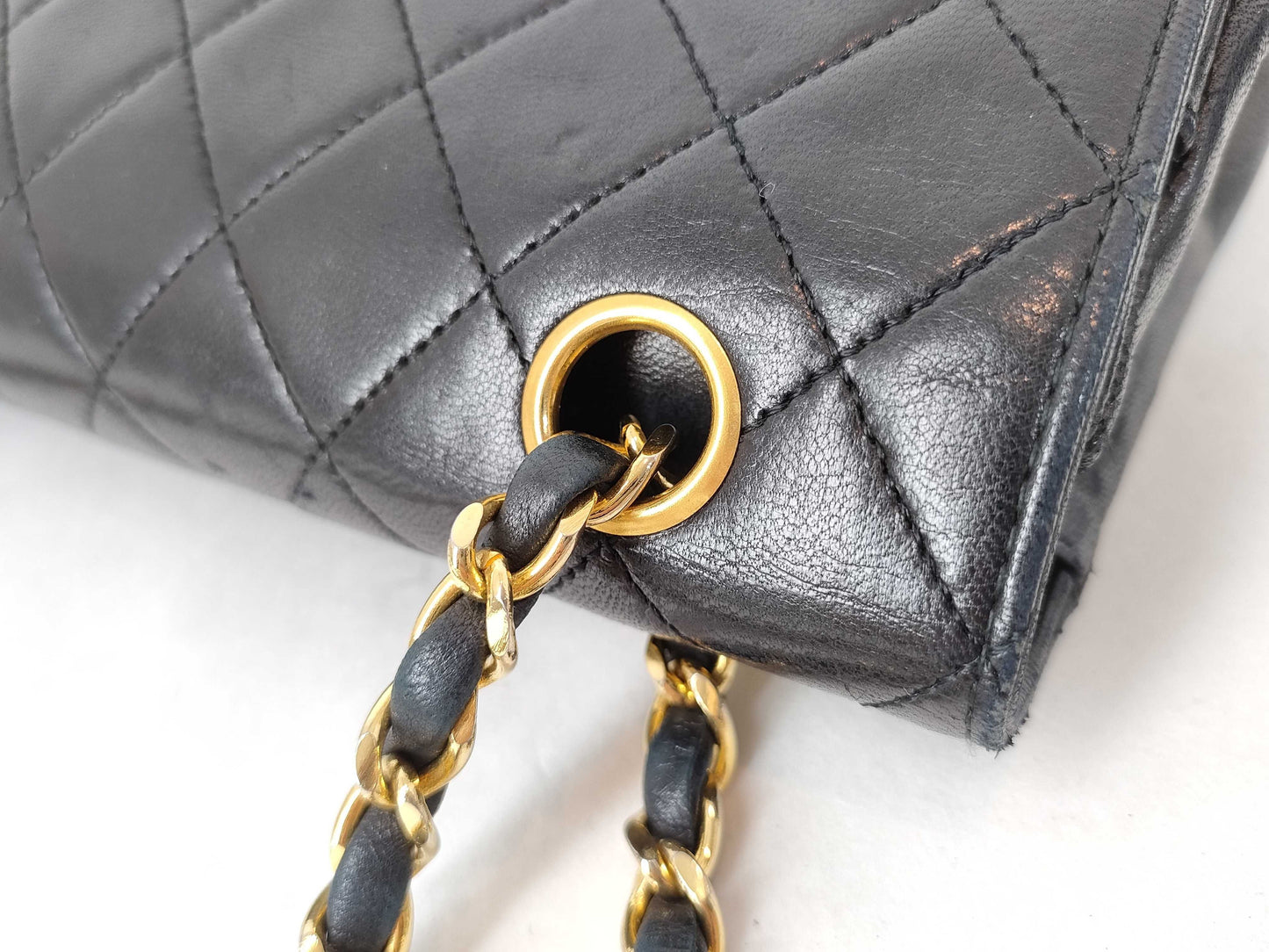 CHANEL Lambskin Double Flap Double Chain Shoulder Bag, No. 1