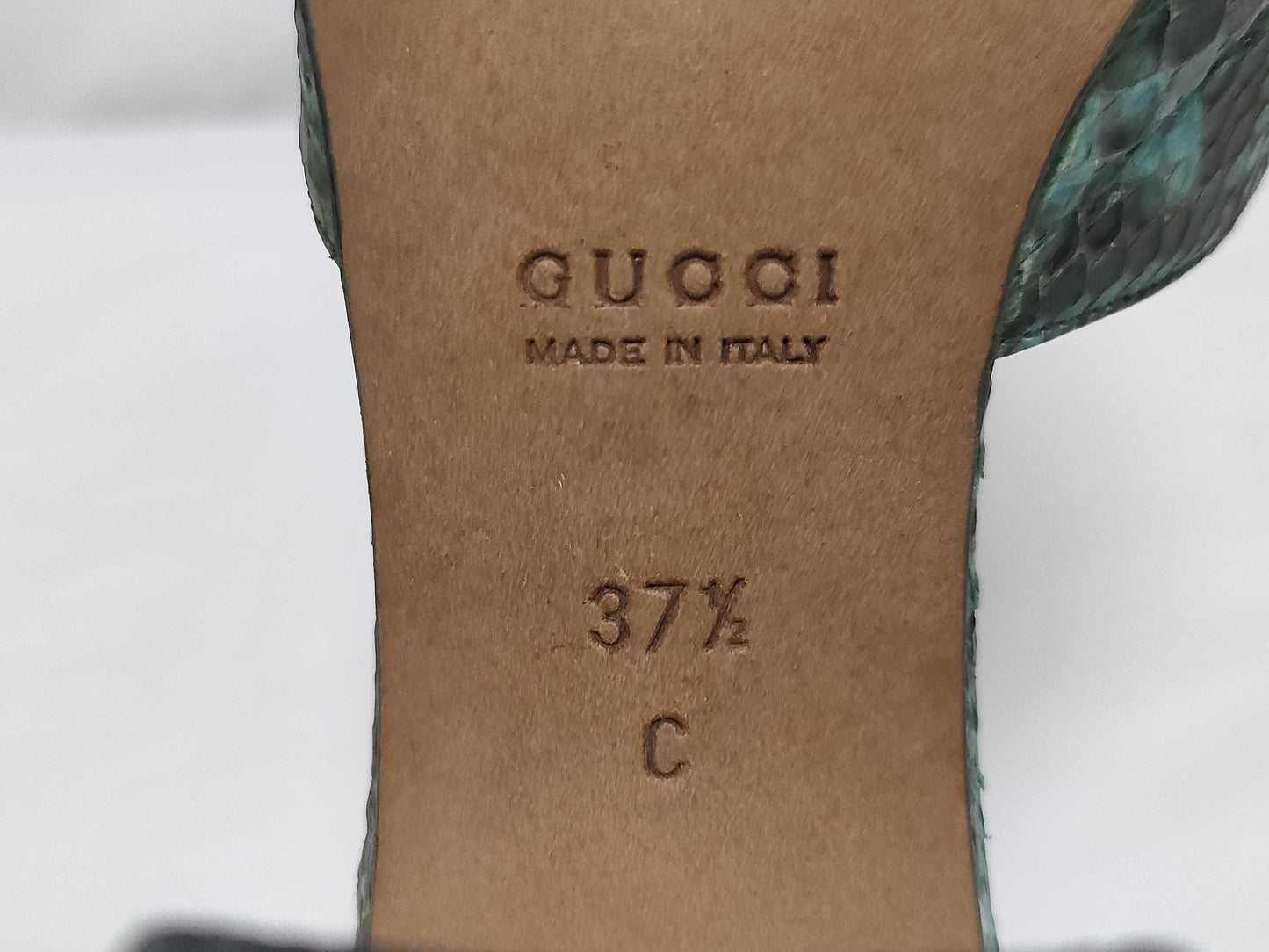 GUCCI Python print heeled sandals