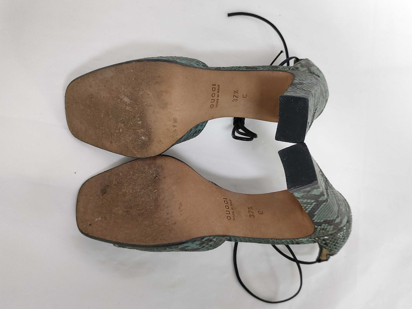 GUCCI Python print heeled sandals