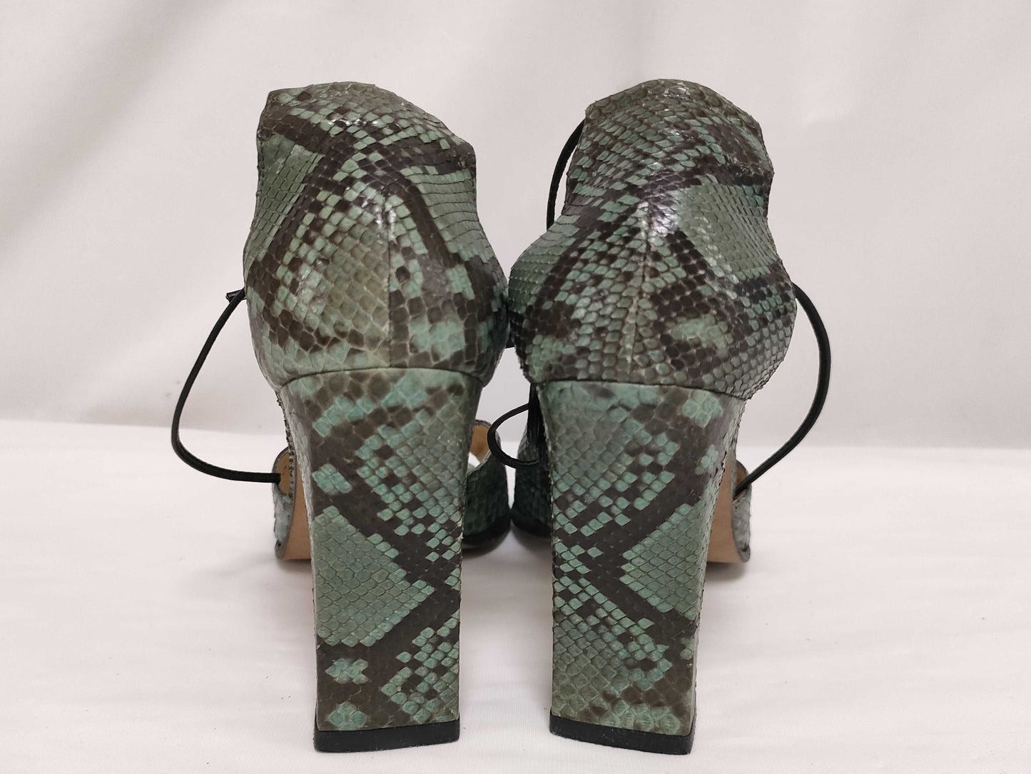 GUCCI Python print heeled sandals