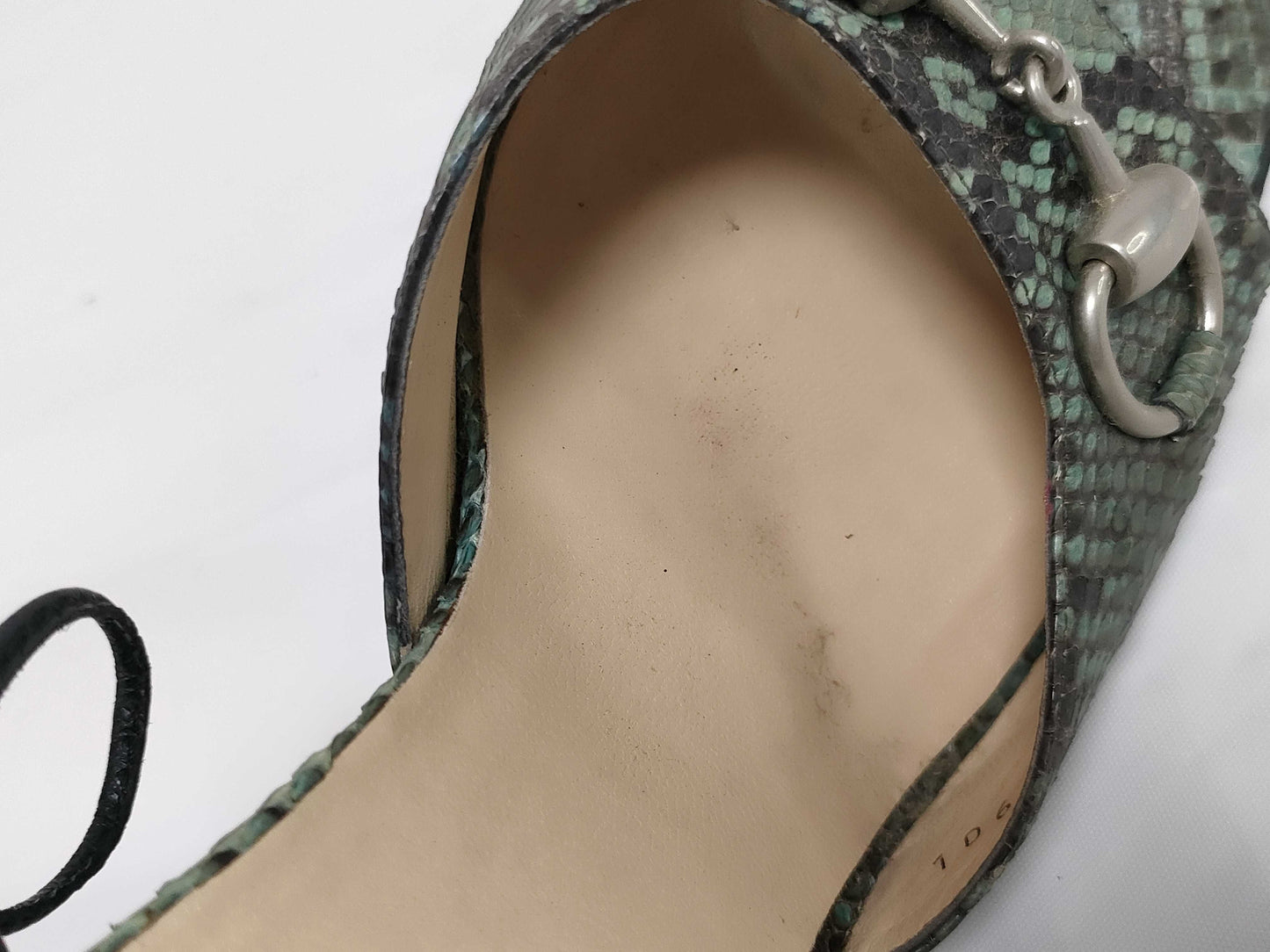 GUCCI Python print heeled sandals