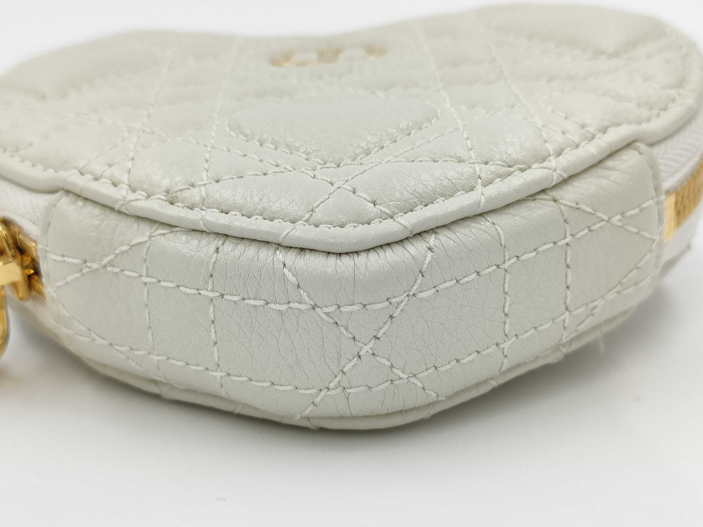 Dior Chain Shoulder Heart Leather White Shoulder Bag