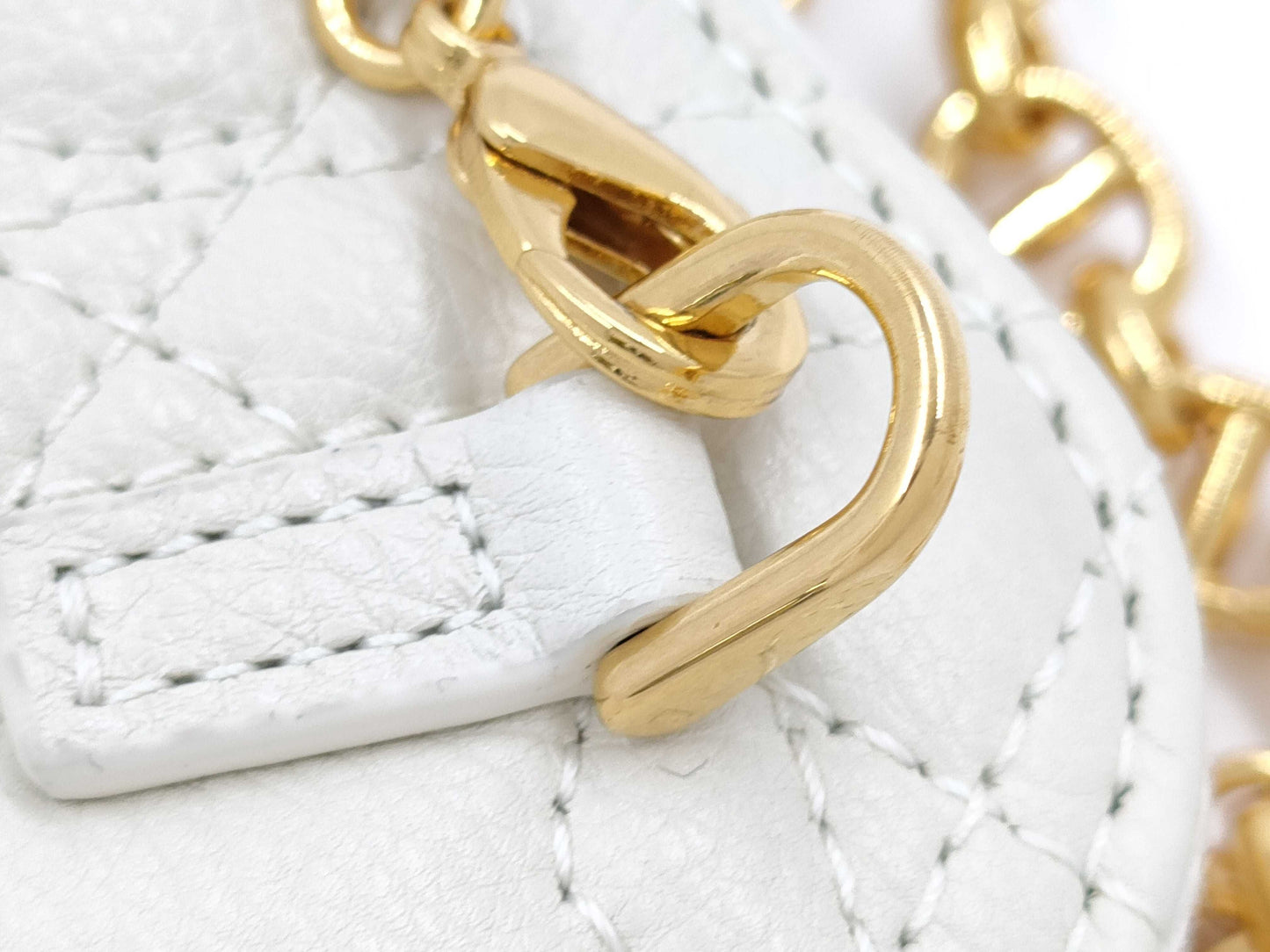 Dior Chain Shoulder Heart Leather White Shoulder Bag