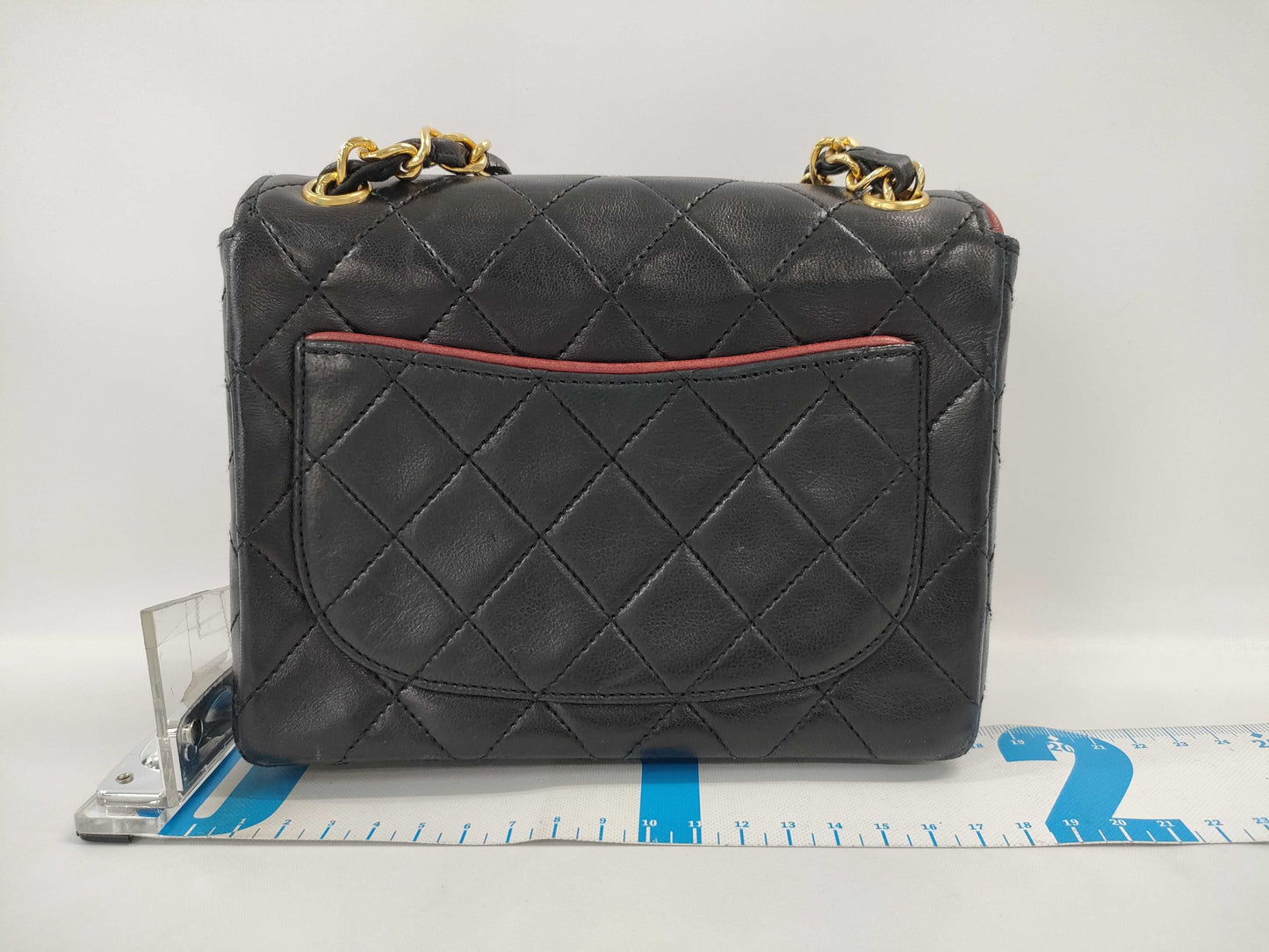 CHANEL Lambskin Matelasse Single Flap Two-Tone Shoulder Bag with No Seal