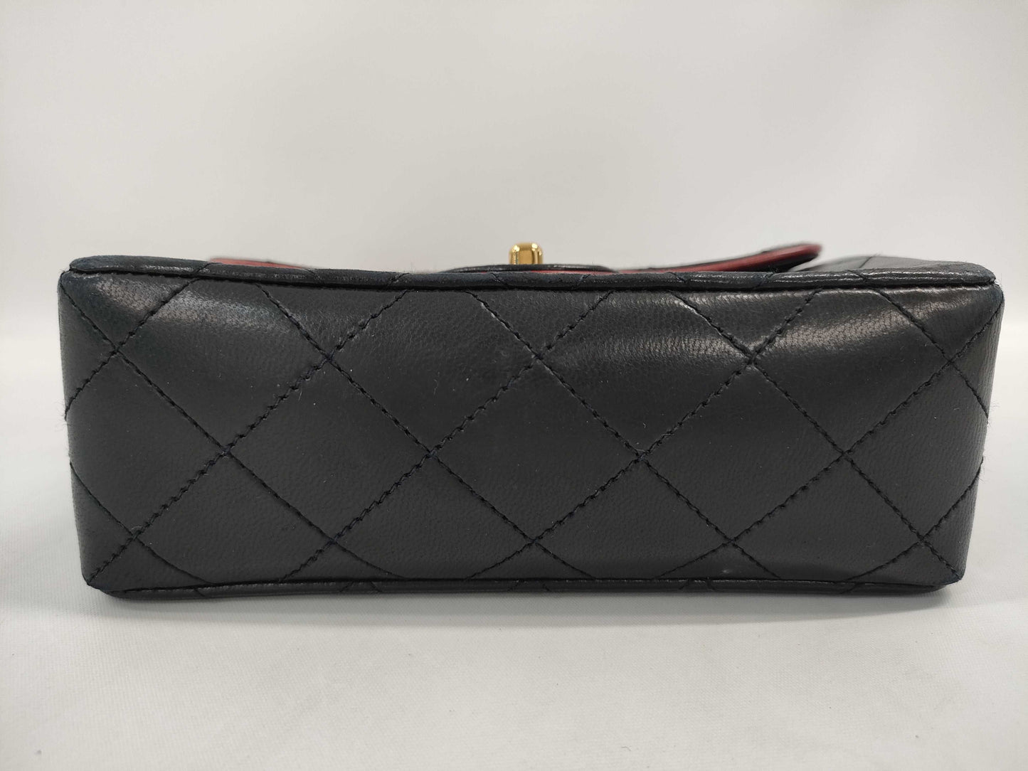 CHANEL Lambskin Matelasse Single Flap Two-Tone Shoulder Bag with No Seal