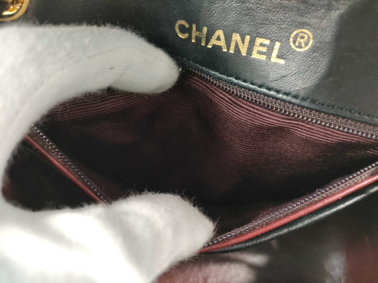 CHANEL Lambskin Matelasse Single Flap Two-Tone Shoulder Bag with No Seal