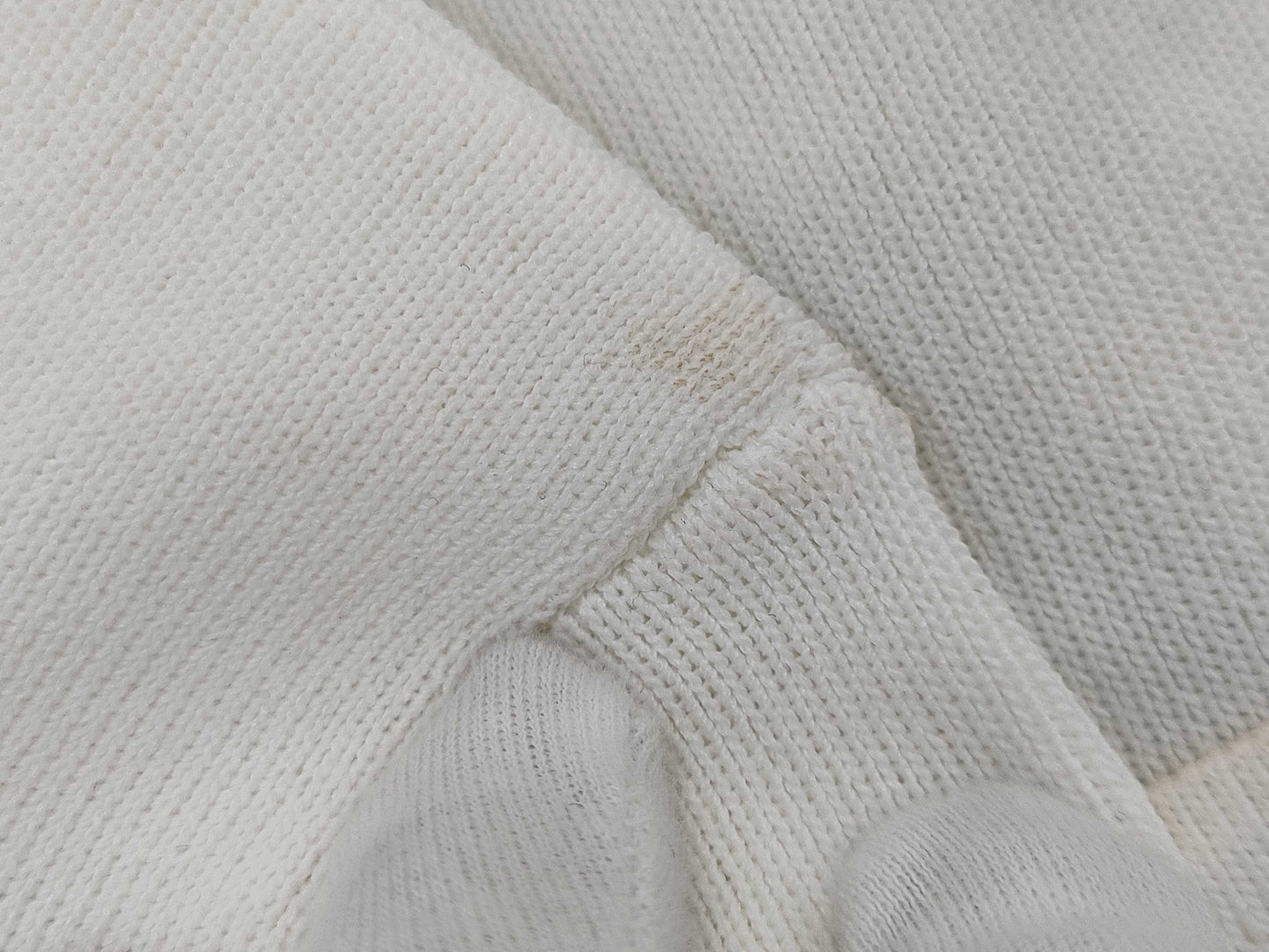 CHANEL Knit Sweater Coco Chanel Short Sleeve White Top