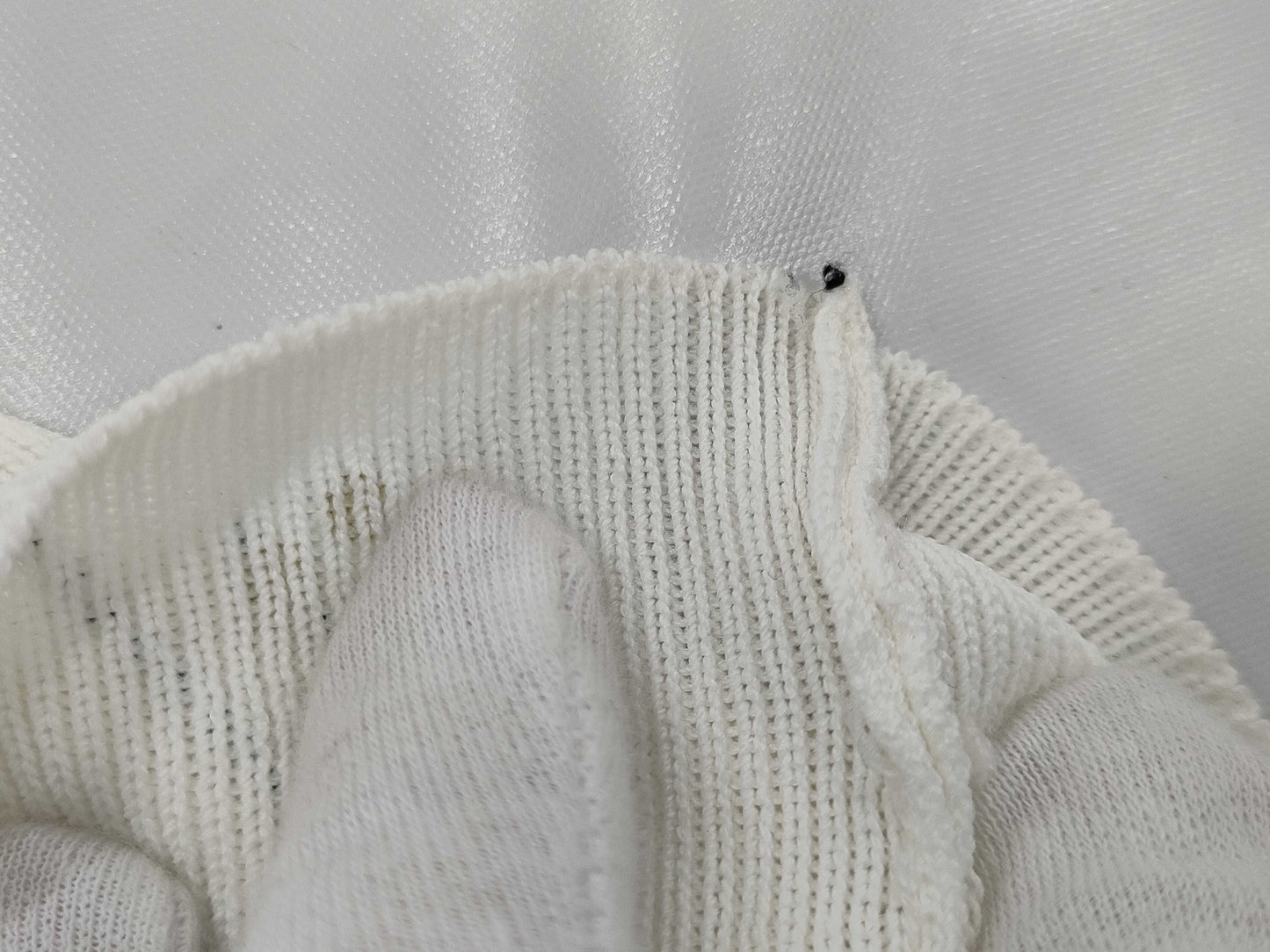CHANEL Knit Sweater Coco Chanel Short Sleeve White Top