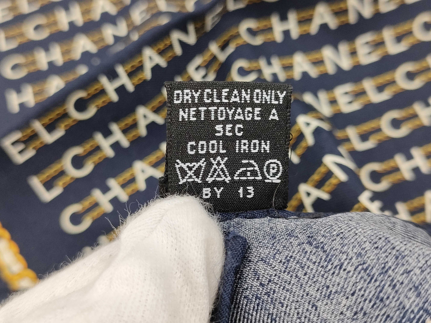 CHANEL Silk Handkerchief Logo Scarf