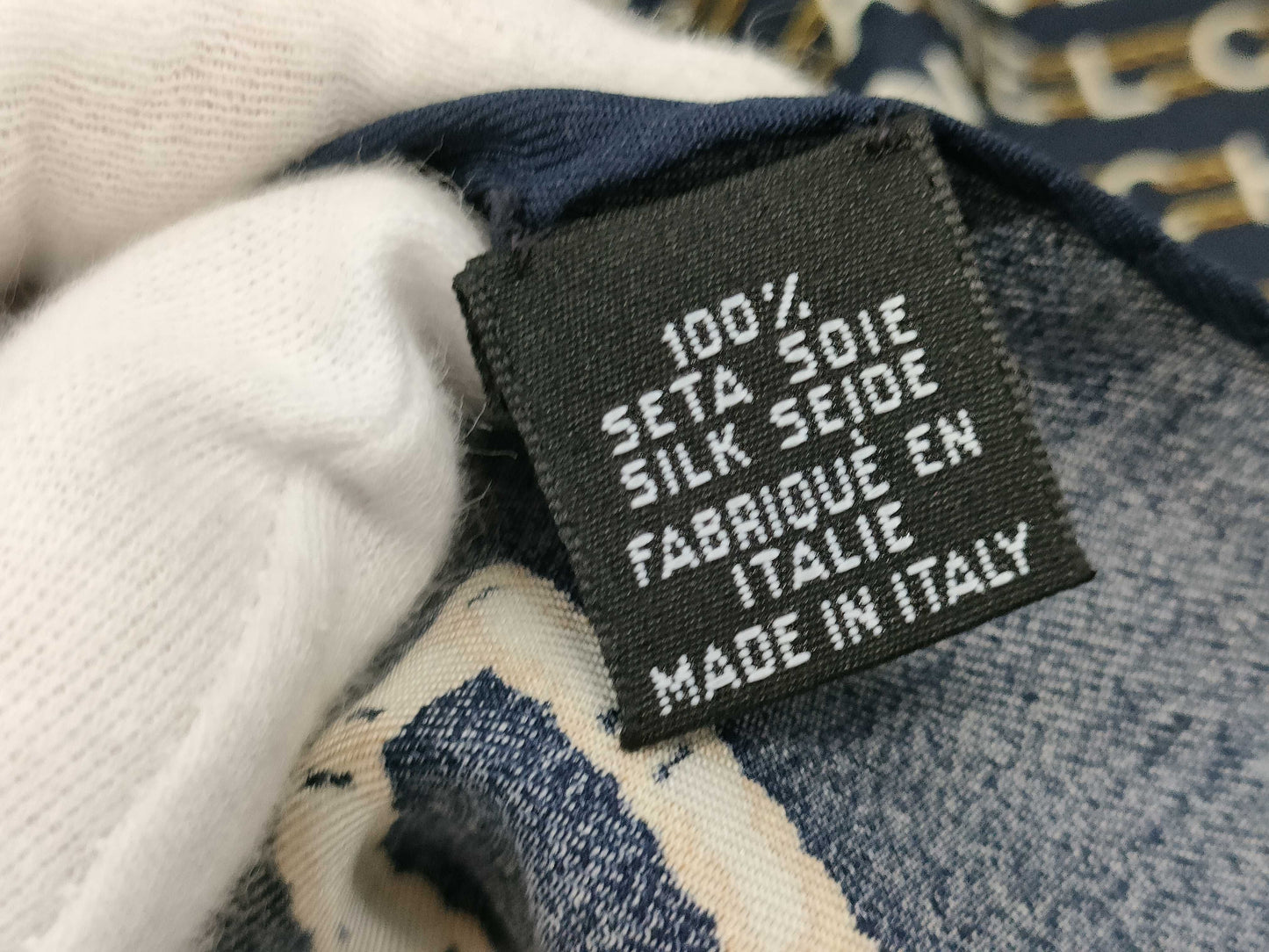 CHANEL Silk Handkerchief Logo Scarf