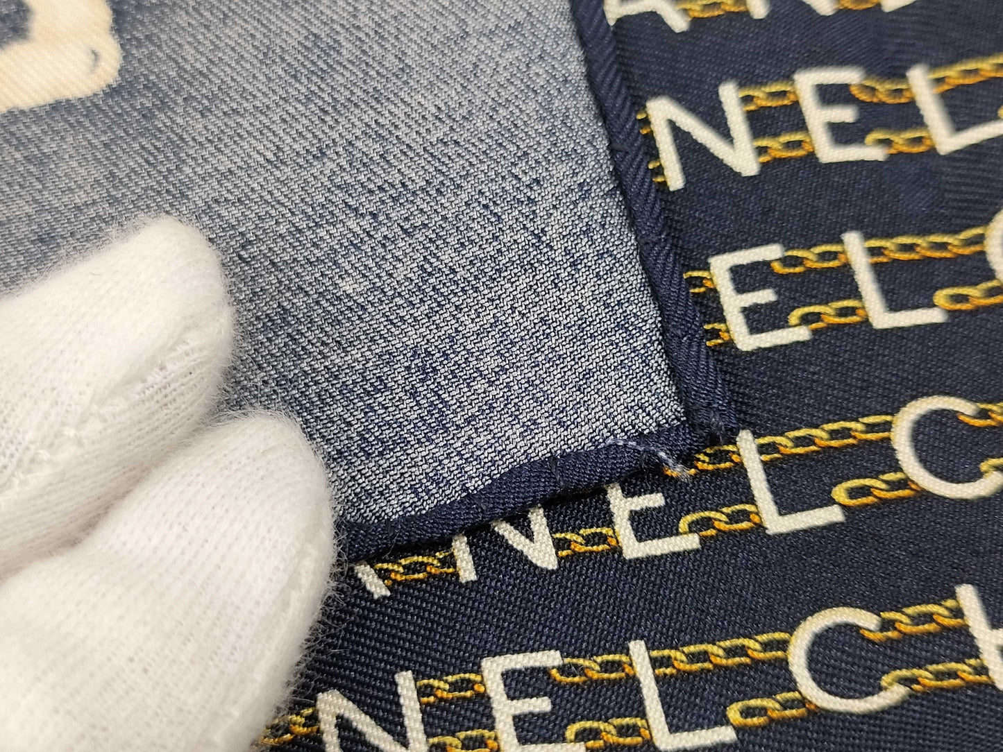CHANEL Silk Handkerchief Logo Scarf