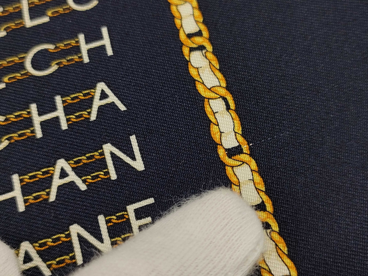 CHANEL Silk Handkerchief Logo Scarf