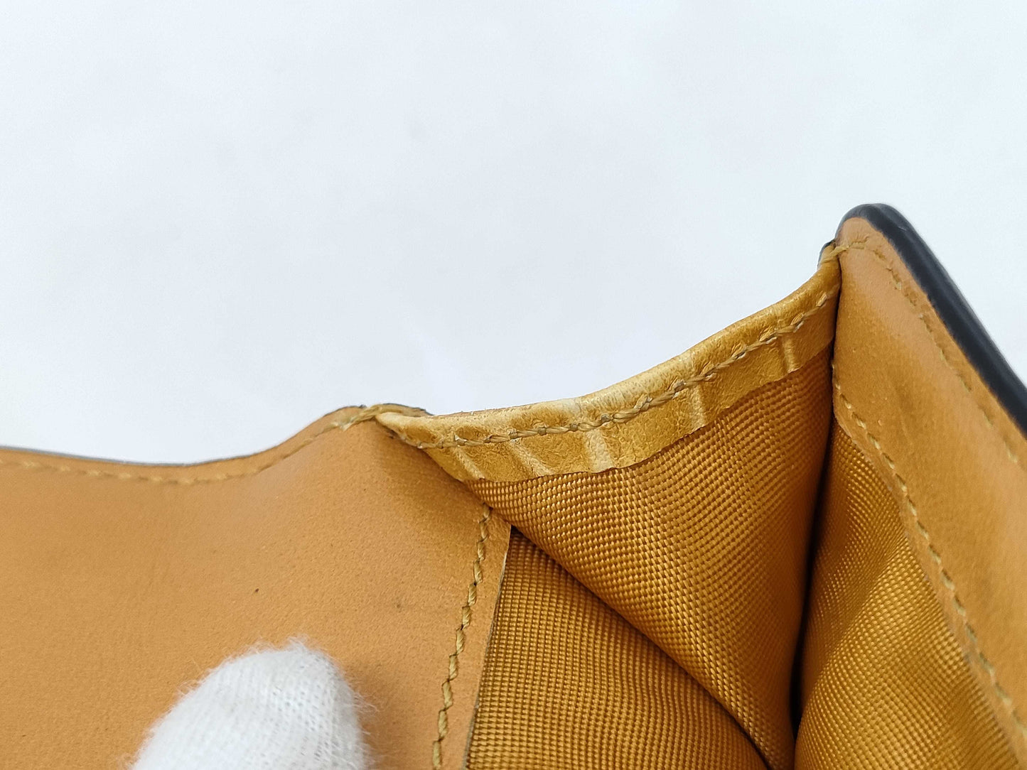 CELINE Macadam Canvas x Crocodile Embossed Bifold Wallet Yellow Wallet
