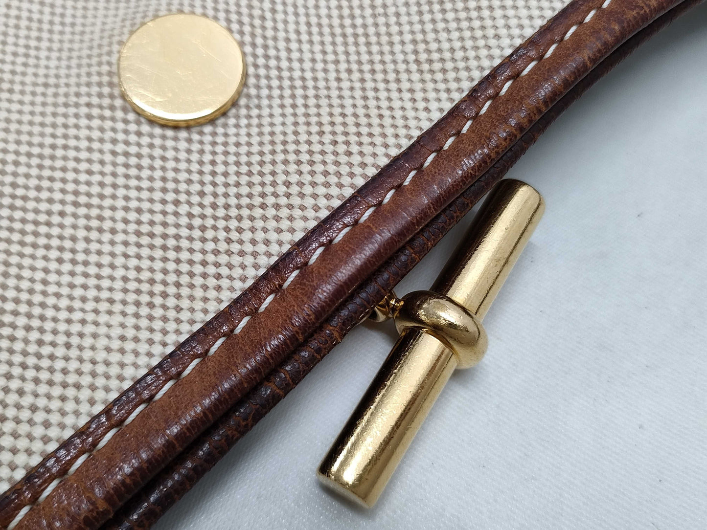 HERMES PM Toile Shoulder Bag