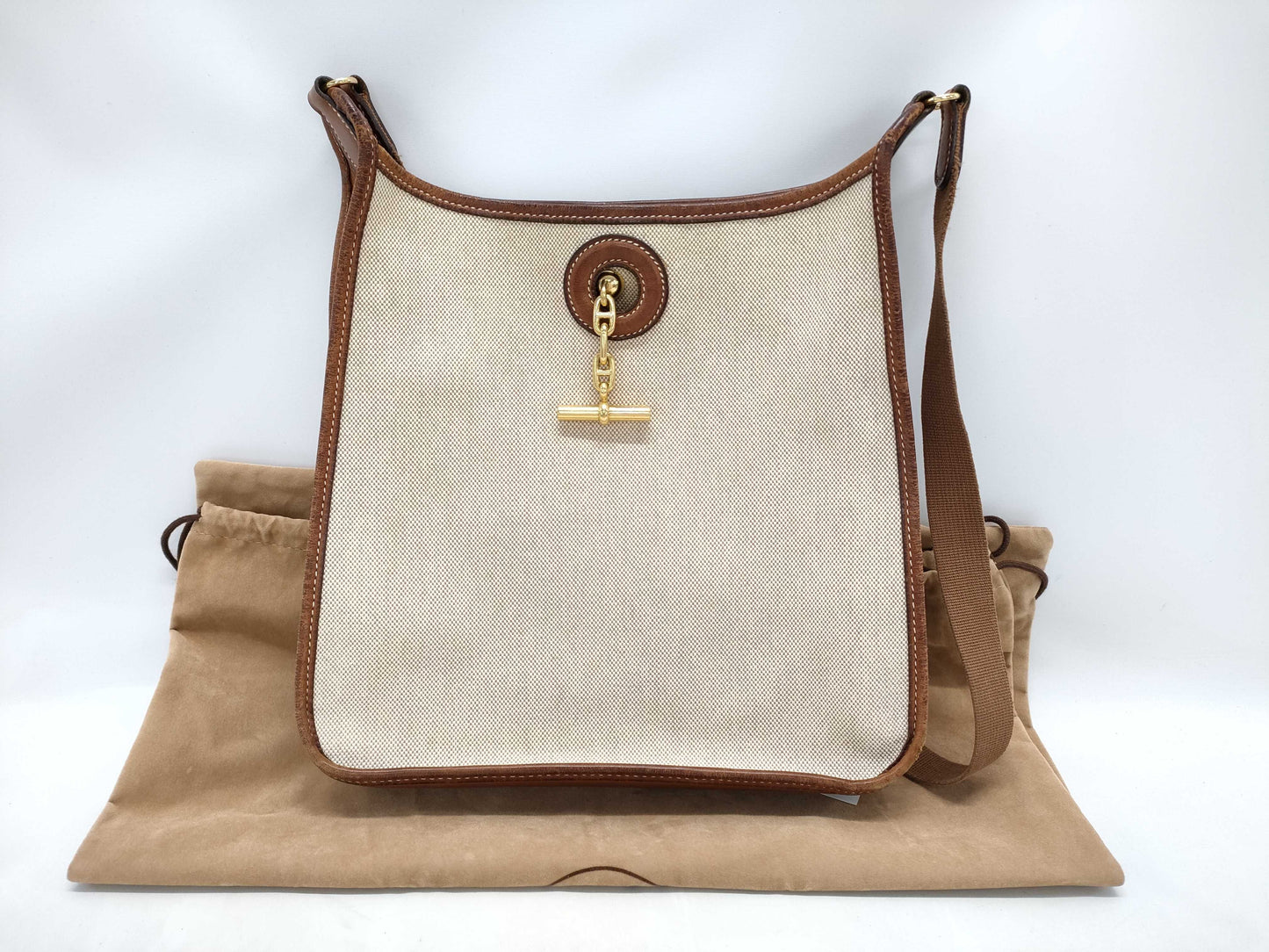 HERMES PM Toile Shoulder Bag