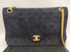 CHANEL Matelasse 28 Double Flap Double Chain Gold Hardware Black/Suede Shoulder Bag
