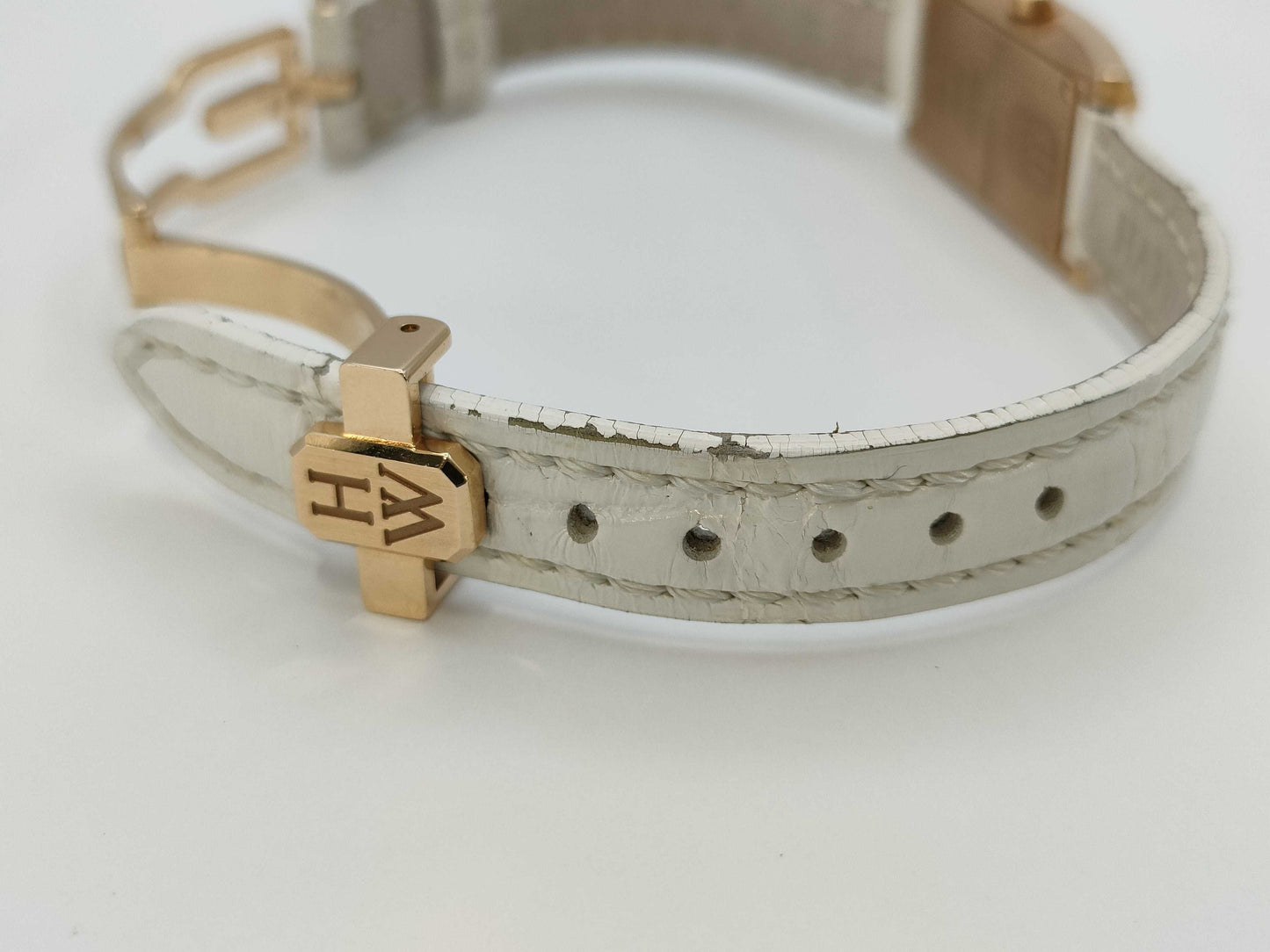 HARRY WINSTON Avenue C Mini 332LQR 051827 361 Shell Dial Quartz 18K Gold Women's Watch