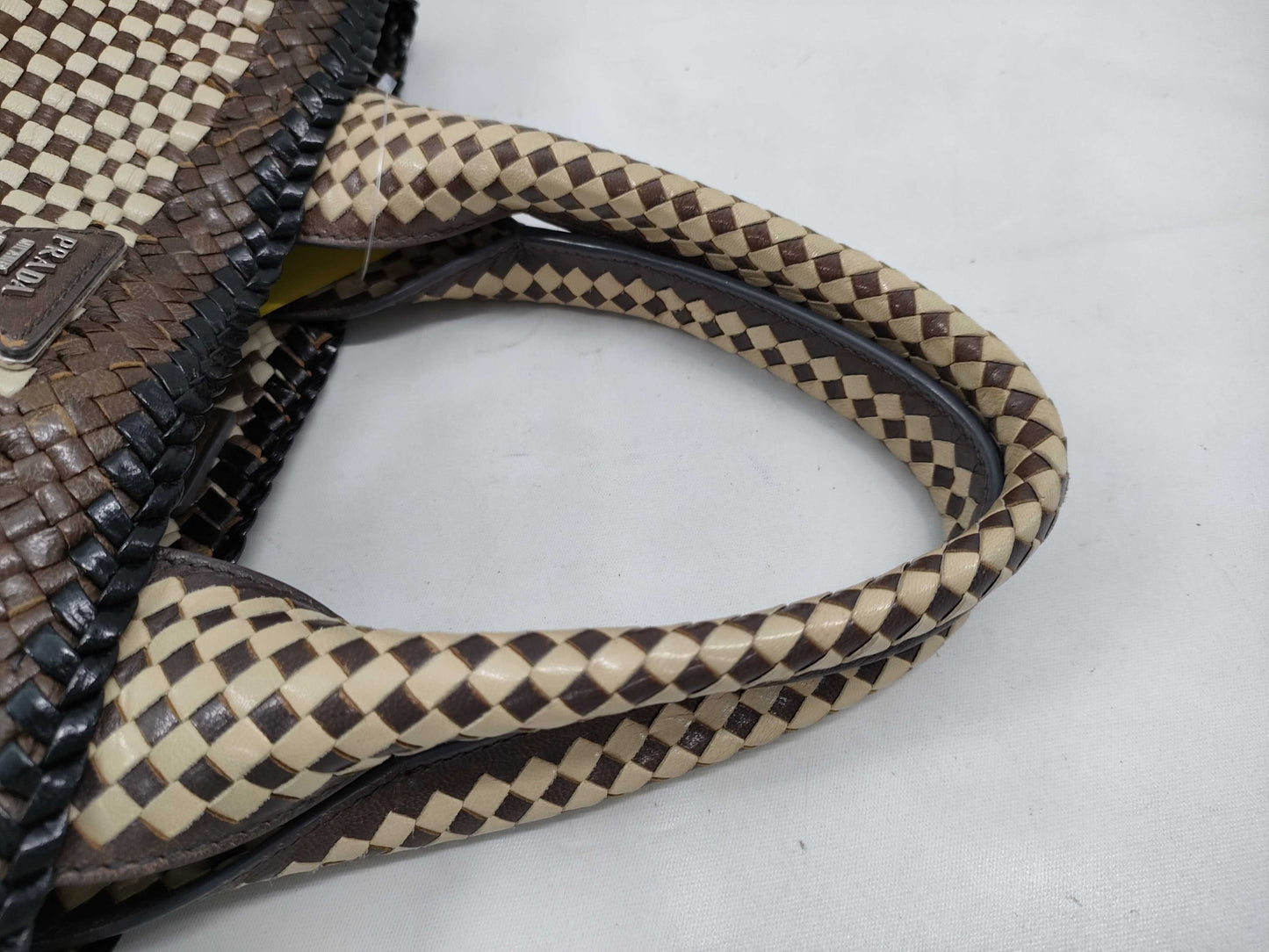 PRADA Madras Handle Bag Tote Bag without Shoulder Strap