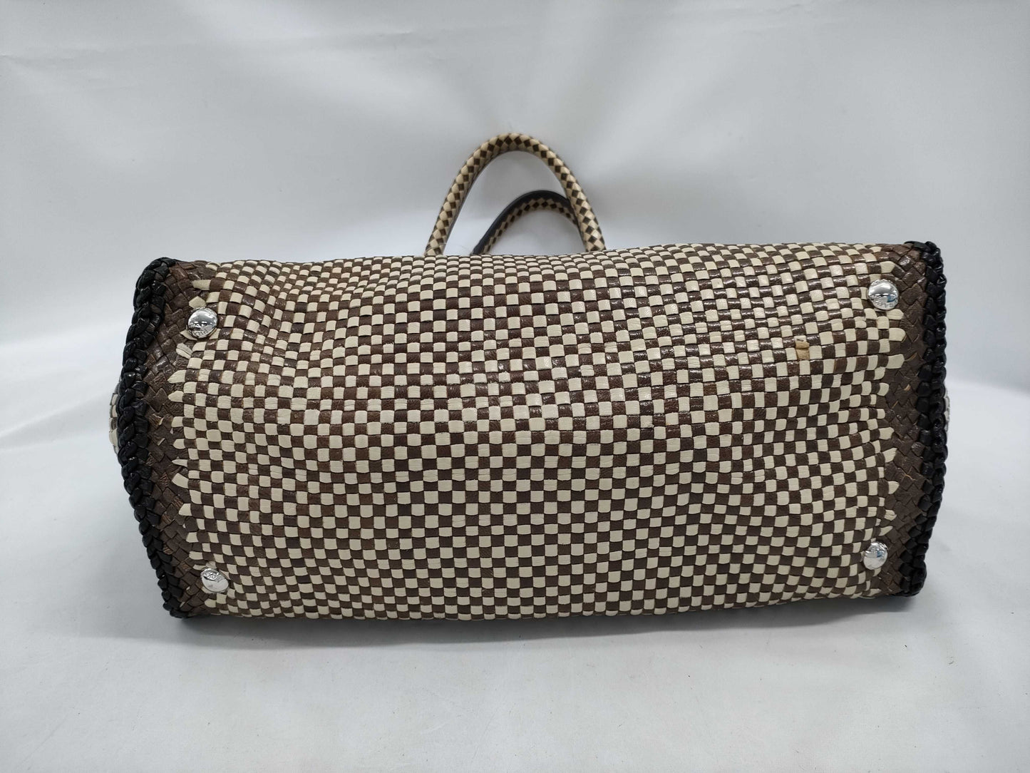 PRADA Madras Handle Bag Tote Bag without Shoulder Strap