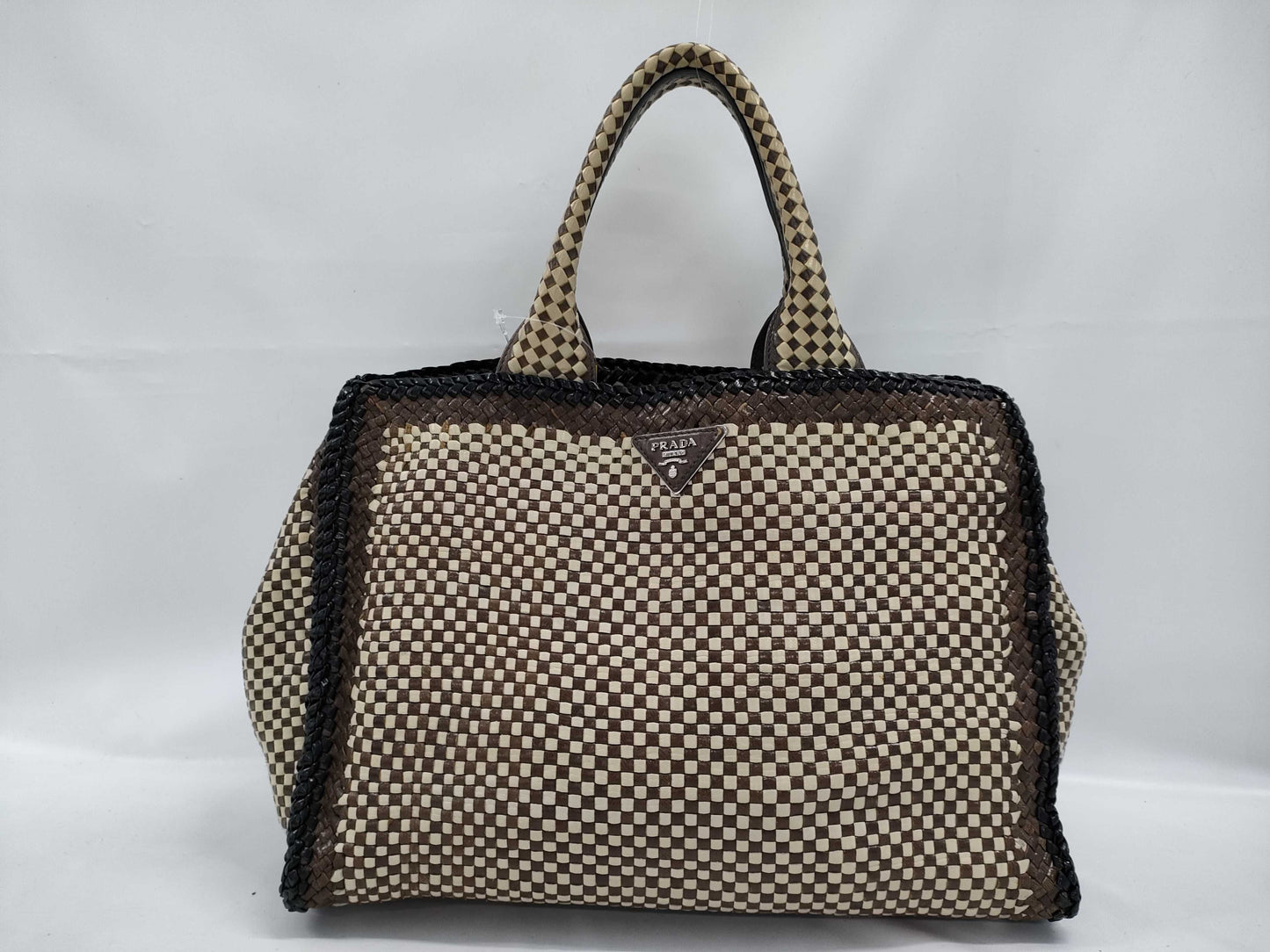 PRADA Madras Handle Bag Tote Bag without Shoulder Strap