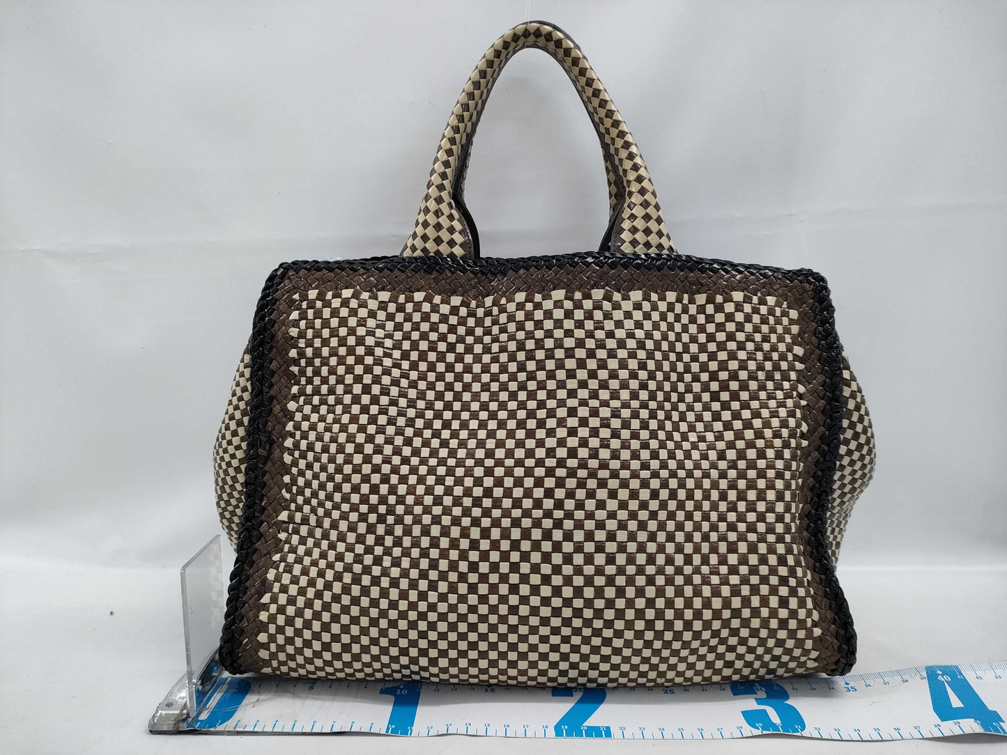 PRADA Madras Handle Bag Tote Bag without Shoulder Strap