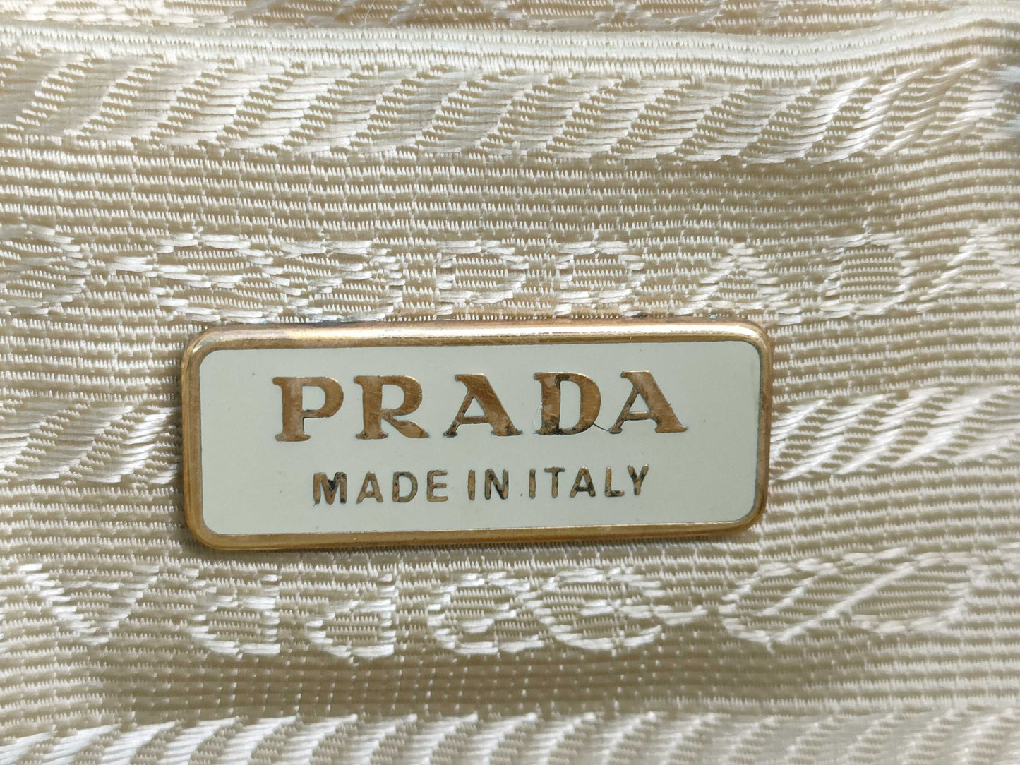 PRADA Nylon Mini Hand Triangle Logo Pouch Handbag