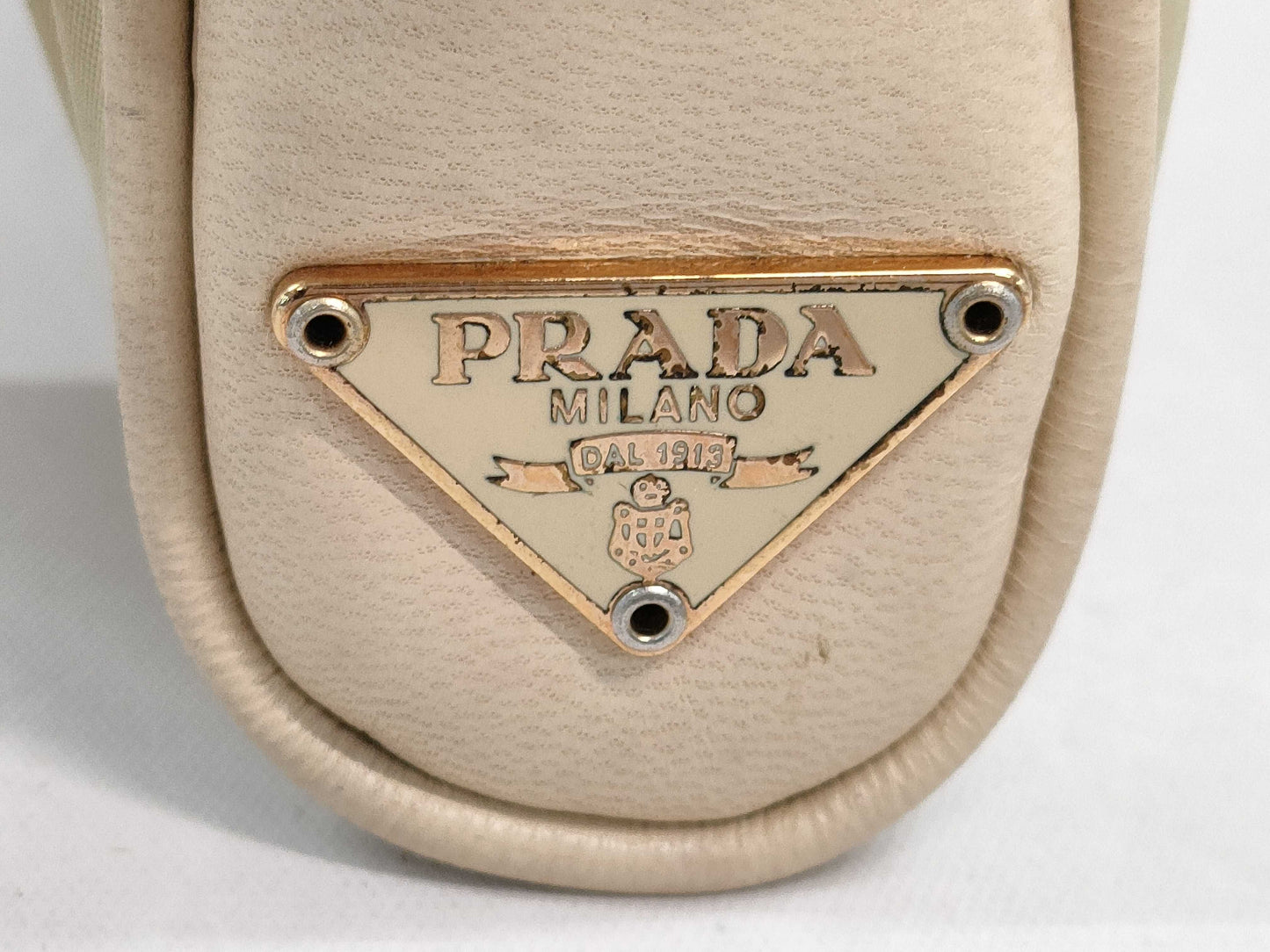 PRADA Nylon Mini Hand Triangle Logo Pouch Handbag