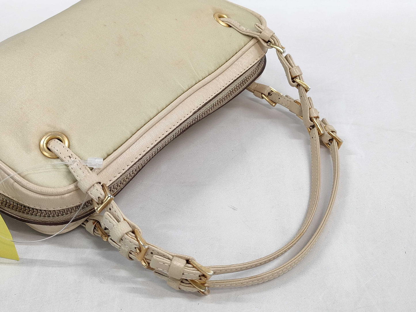 PRADA Nylon Mini Hand Triangle Logo Pouch Handbag